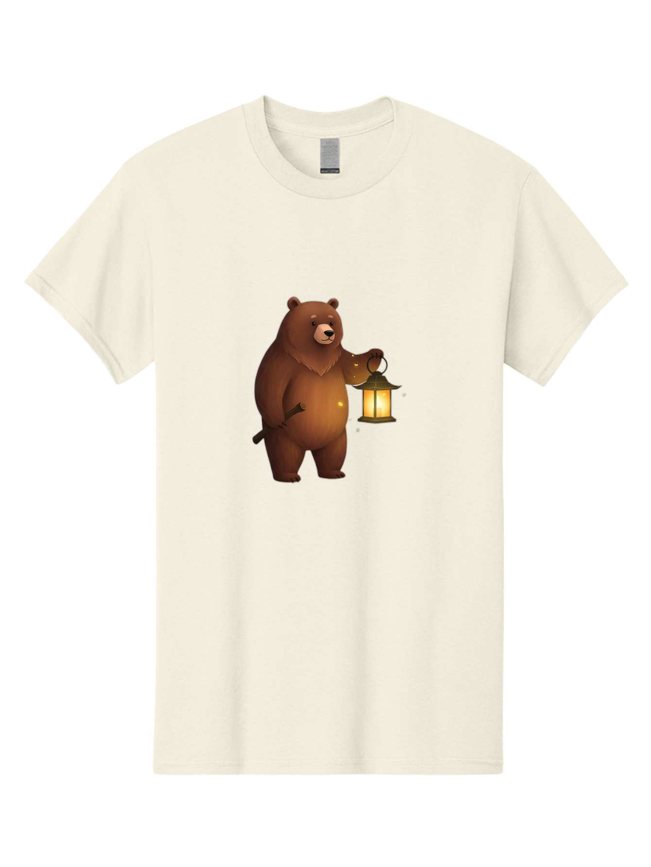 Bear-With-Lantern-3 Men'S Graphic Tee, 100% Cotton, Comfortable Casual Summer Wear, Machine Washable, Vintage Camera, Old Camera, Antique Camera, Black Camera, Classic Photography, Photography Equipment, Nostalgic Device, Film Camera, Camera Art Bae880