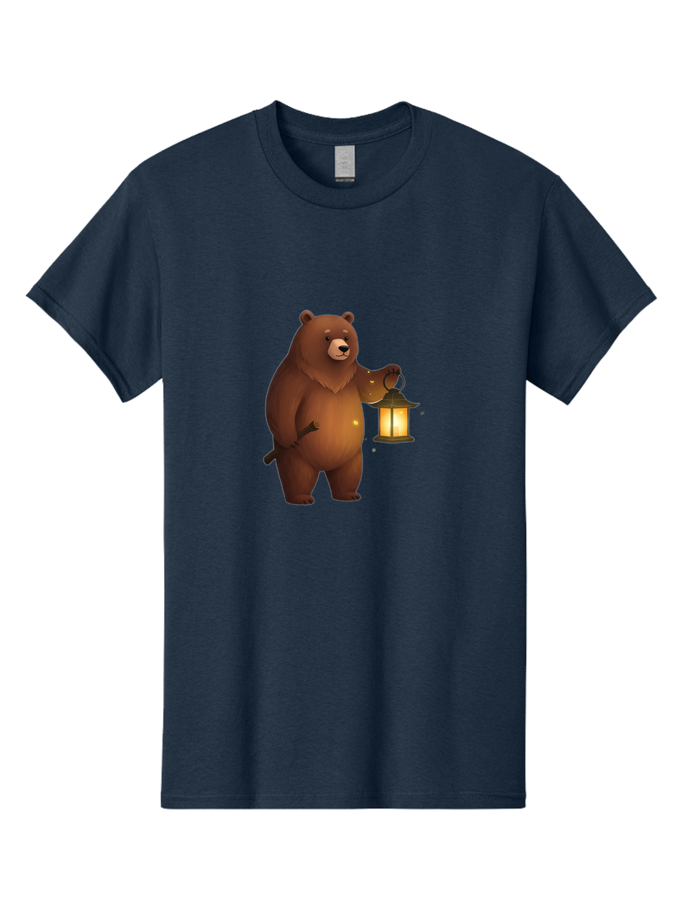 Bear-With-Lantern-3 Men'S Graphic Tee, 100% Cotton, Comfortable Casual Summer Wear, Machine Washable, Vintage Camera, Old Camera, Antique Camera, Black Camera, Classic Photography, Photography Equipment, Nostalgic Device, Film Camera, Camera Art Bae880