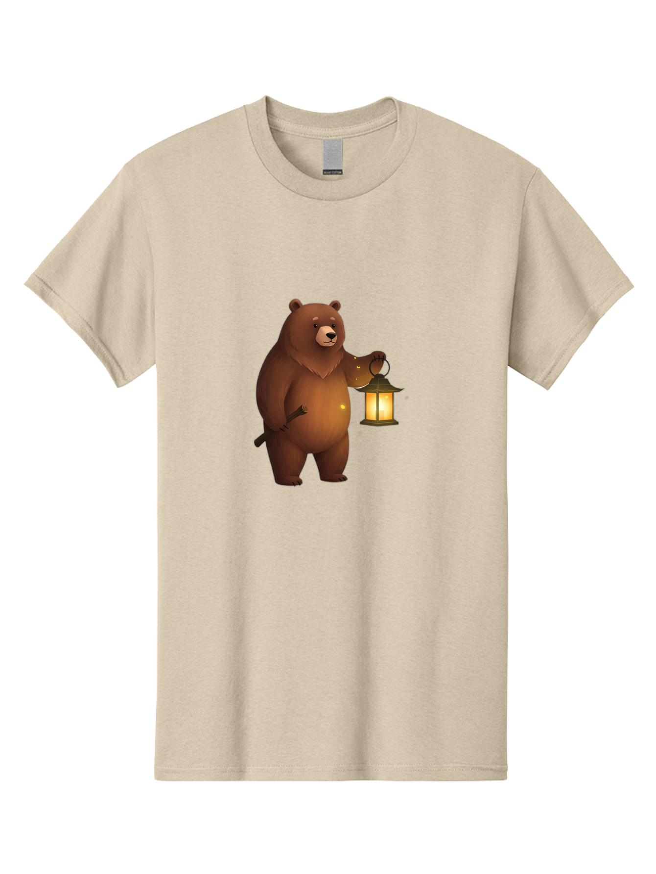 Bear-With-Lantern-3 Men'S Graphic Tee, 100% Cotton, Comfortable Casual Summer Wear, Machine Washable, Vintage Camera, Old Camera, Antique Camera, Black Camera, Classic Photography, Photography Equipment, Nostalgic Device, Film Camera, Camera Art Bae880