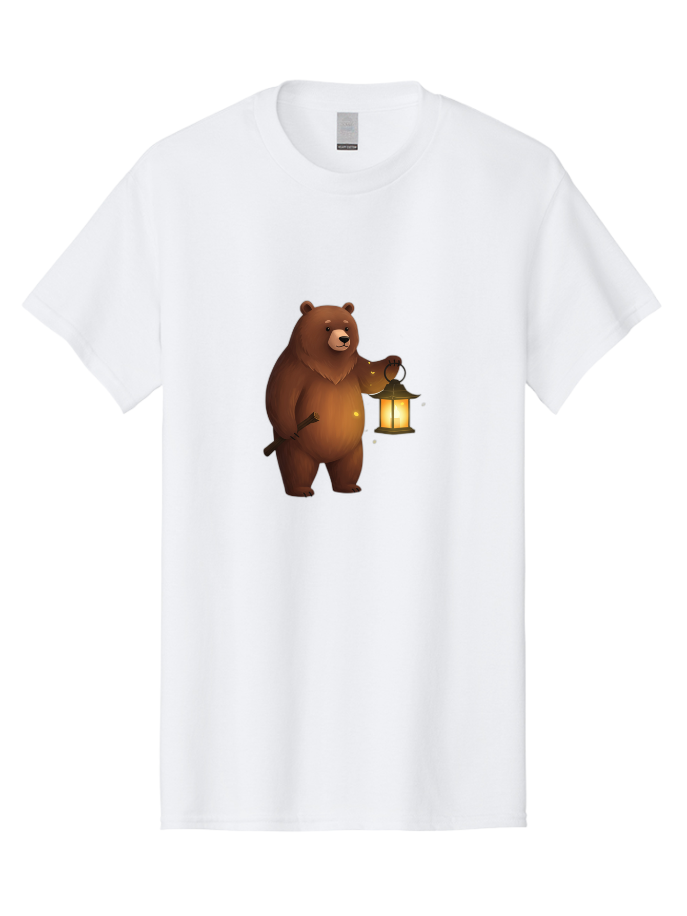 Bear-With-Lantern-3 Men'S Graphic Tee, 100% Cotton, Comfortable Casual Summer Wear, Machine Washable, Vintage Camera, Old Camera, Antique Camera, Black Camera, Classic Photography, Photography Equipment, Nostalgic Device, Film Camera, Camera Art Bae880