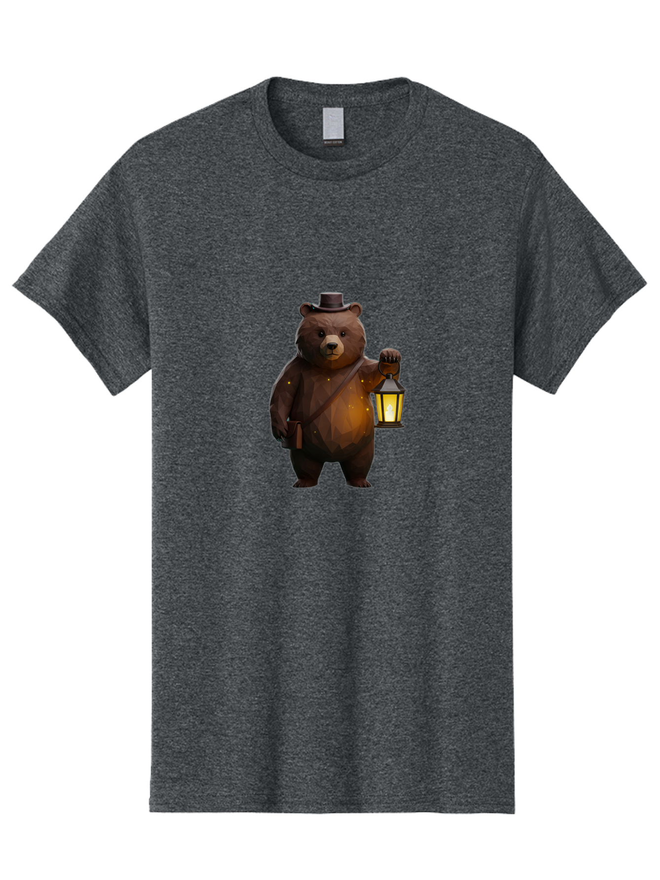 Bear-With-Lantern-And-Holster Men'S Graphic Tee, 100% Cotton, Comfortable Casual Summer Wear, Machine Washable, Vintage Camera, Old Camera, Antique Camera, Black Camera, Classic Photography, Photography Equipment, Nostalgic Device, Bae881