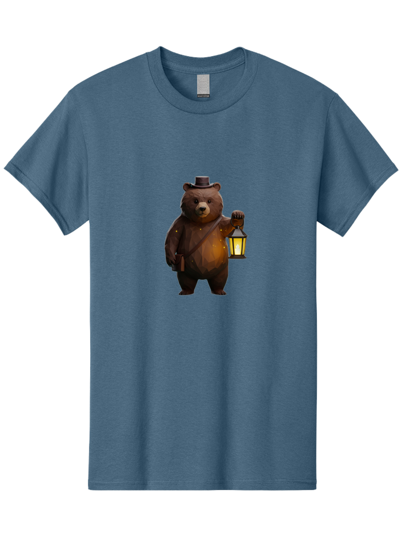 Bear-With-Lantern-And-Holster Men'S Graphic Tee, 100% Cotton, Comfortable Casual Summer Wear, Machine Washable, Vintage Camera, Old Camera, Antique Camera, Black Camera, Classic Photography, Photography Equipment, Nostalgic Device, Bae881