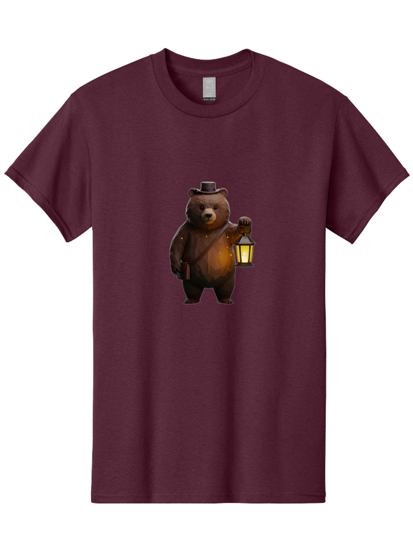 Bear-With-Lantern-And-Holster Men'S Graphic Tee, 100% Cotton, Comfortable Casual Summer Wear, Machine Washable, Vintage Camera, Old Camera, Antique Camera, Black Camera, Classic Photography, Photography Equipment, Nostalgic Device, Bae881