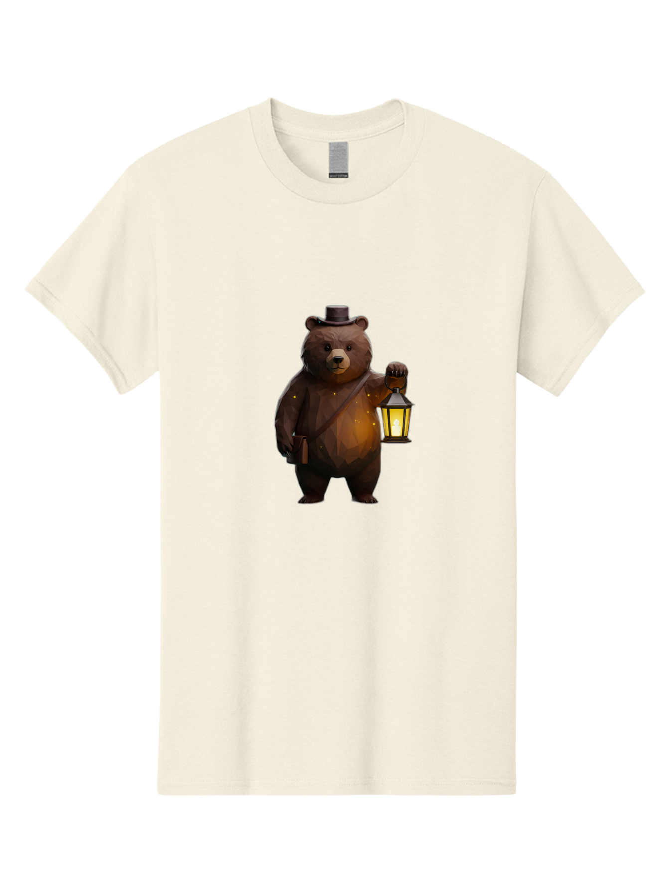 Bear-With-Lantern-And-Holster Men'S Graphic Tee, 100% Cotton, Comfortable Casual Summer Wear, Machine Washable, Vintage Camera, Old Camera, Antique Camera, Black Camera, Classic Photography, Photography Equipment, Nostalgic Device, Bae881