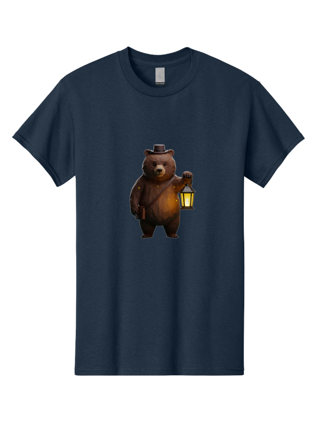 Bear-With-Lantern-And-Holster Men'S Graphic Tee, 100% Cotton, Comfortable Casual Summer Wear, Machine Washable, Vintage Camera, Old Camera, Antique Camera, Black Camera, Classic Photography, Photography Equipment, Nostalgic Device, Bae881