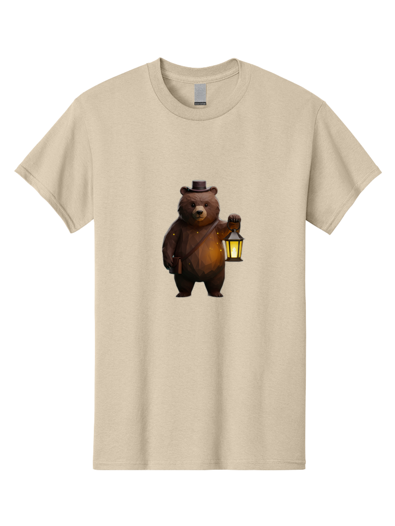 Bear-With-Lantern-And-Holster Men'S Graphic Tee, 100% Cotton, Comfortable Casual Summer Wear, Machine Washable, Vintage Camera, Old Camera, Antique Camera, Black Camera, Classic Photography, Photography Equipment, Nostalgic Device, Bae881