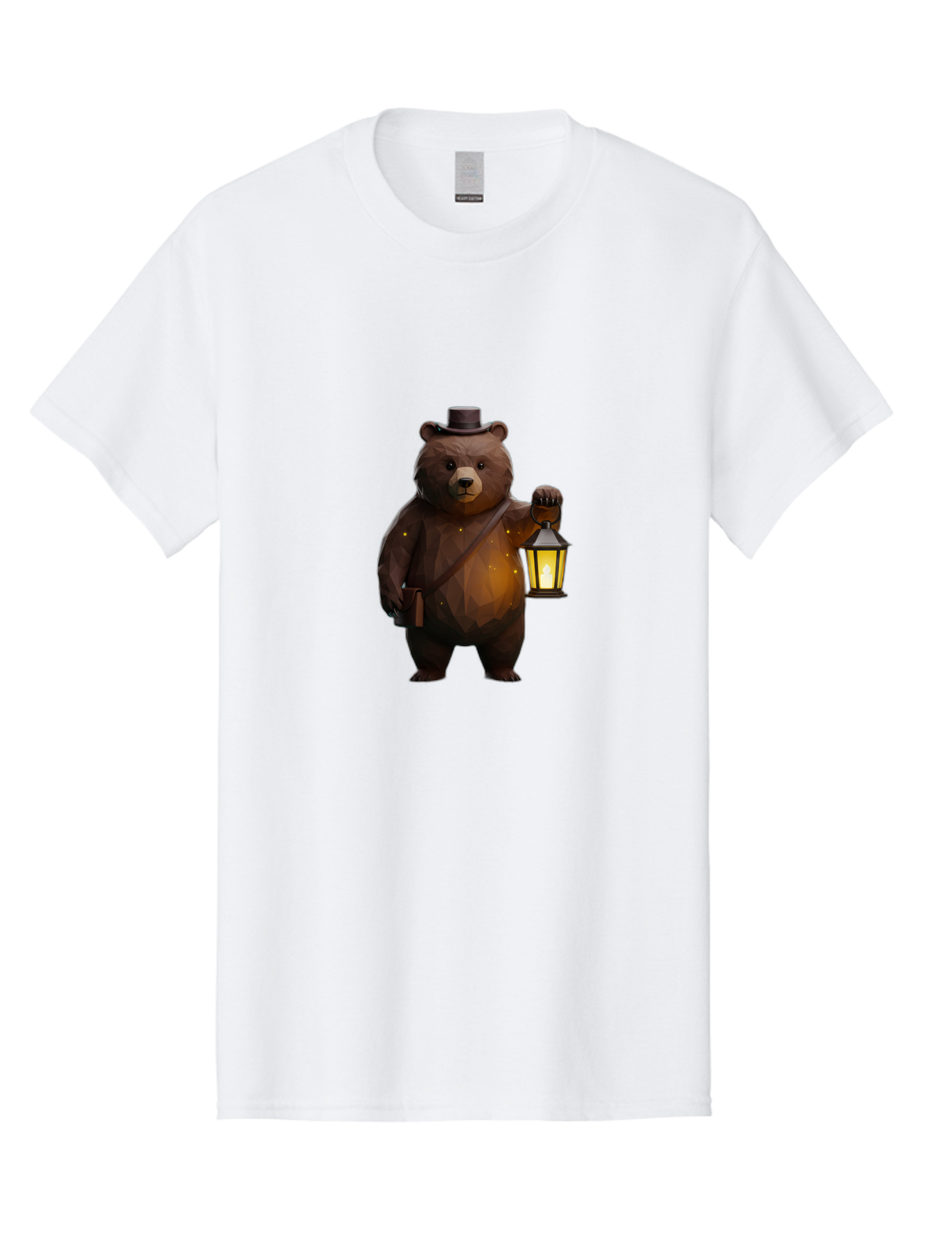 Bear-With-Lantern-And-Holster Men'S Graphic Tee, 100% Cotton, Comfortable Casual Summer Wear, Machine Washable, Vintage Camera, Old Camera, Antique Camera, Black Camera, Classic Photography, Photography Equipment, Nostalgic Device, Bae881