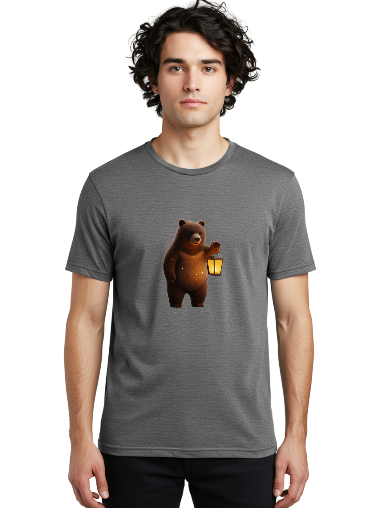 Bear-With-Lantern Men'S Graphic Tee, 100% Cotton, Comfortable Casual Summer Wear, Machine Washable, Vintage Camera, Old Camera, Antique Camera, Black Camera, Classic Photography, Photography Equipment, Nostalgic Device, Film Camera, Camera Art Bae882