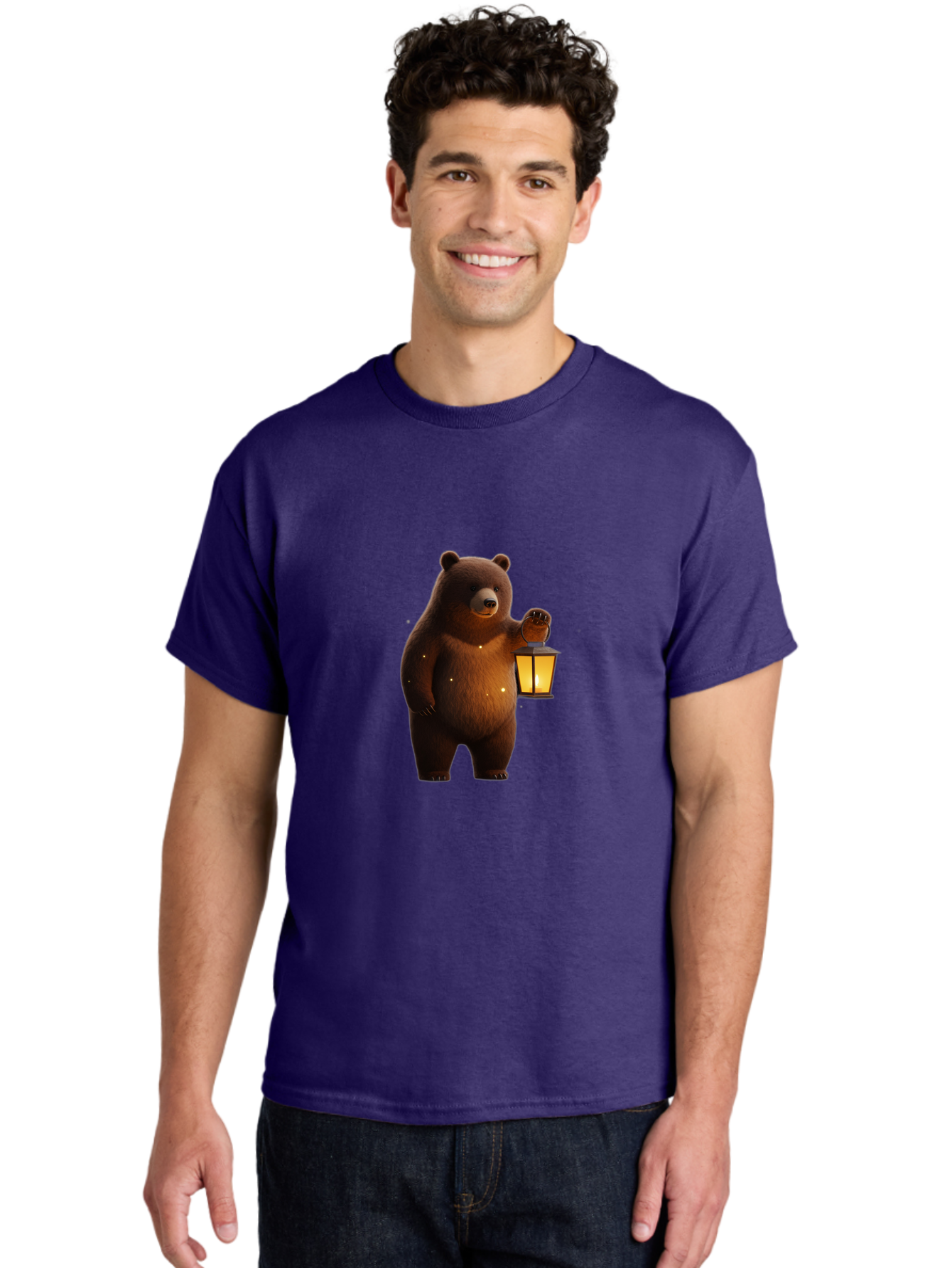 Bear-With-Lantern Men'S Graphic Tee, 100% Cotton, Comfortable Casual Summer Wear, Machine Washable, Vintage Camera, Old Camera, Antique Camera, Black Camera, Classic Photography, Photography Equipment, Nostalgic Device, Film Camera, Camera Art Bae882