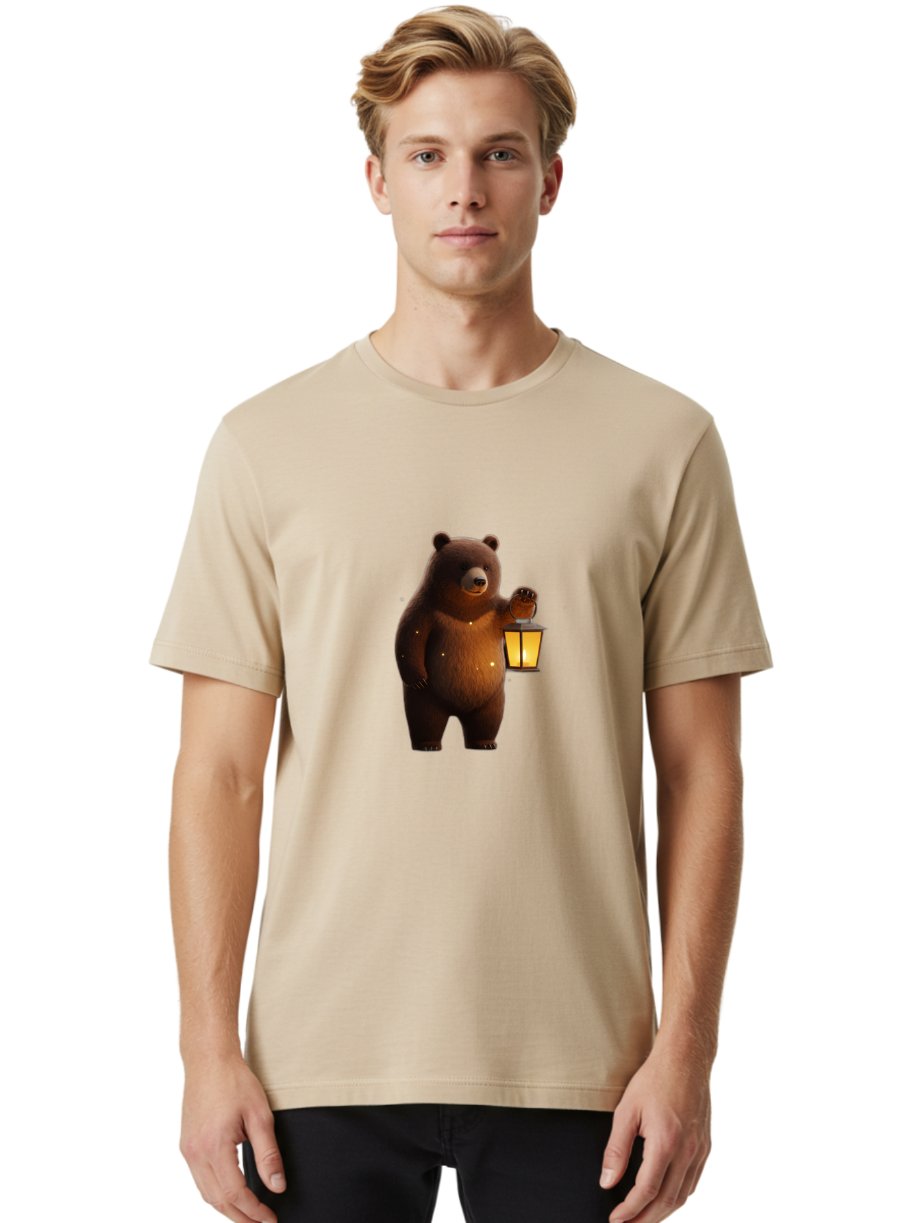 Bear-With-Lantern Men'S Graphic Tee, 100% Cotton, Comfortable Casual Summer Wear, Machine Washable, Vintage Camera, Old Camera, Antique Camera, Black Camera, Classic Photography, Photography Equipment, Nostalgic Device, Film Camera, Camera Art Bae882