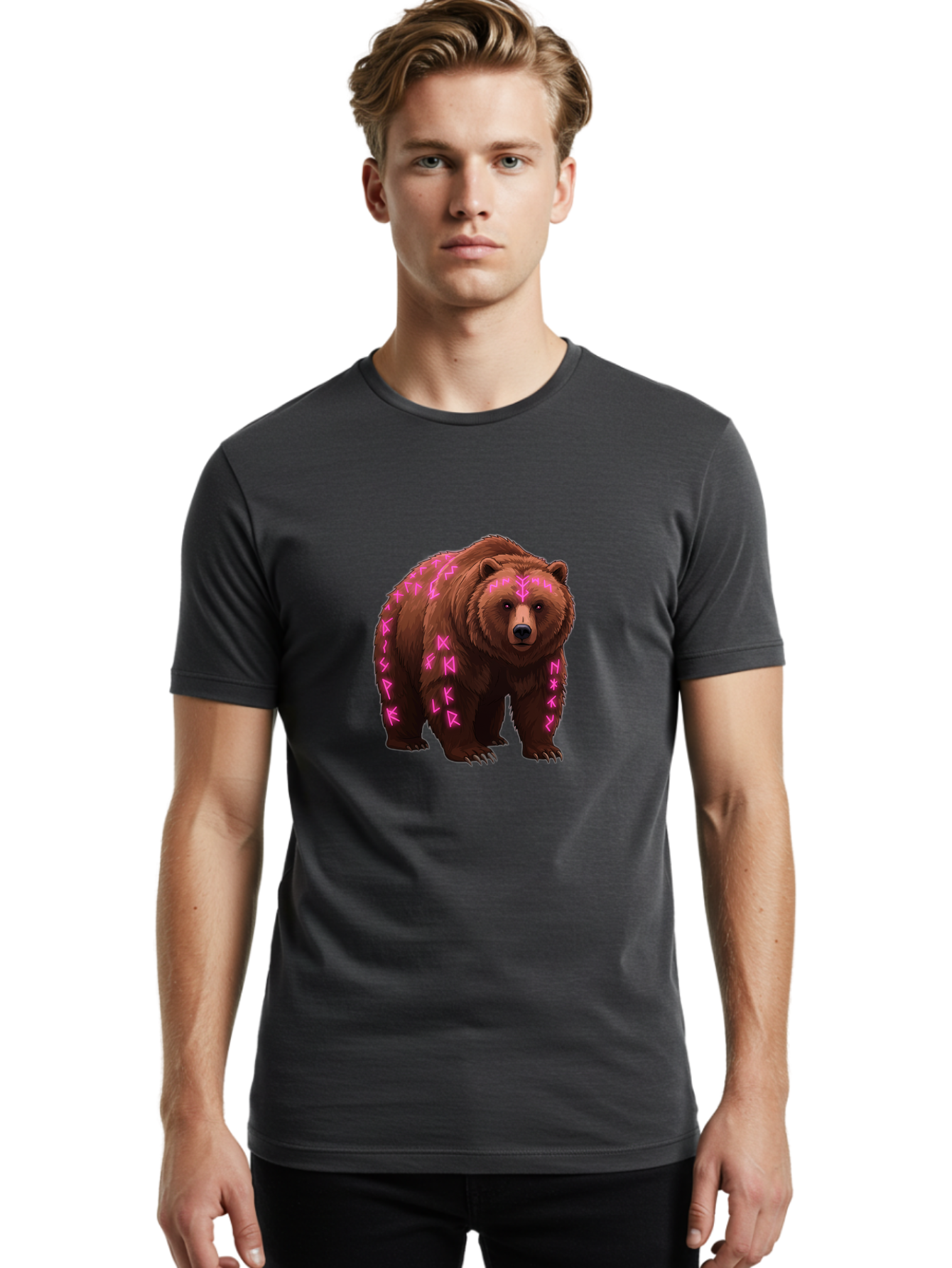 Bear-With-Pink-Symbols Men'S Graphic Tee, 100% Cotton, Comfortable Casual Summer Wear, Machine Washable, Vintage Camera, Old Camera, Antique Camera, Black Camera, Classic Photography, Photography Equipment, Nostalgic Device, Film Camera, Camera Art Bae883