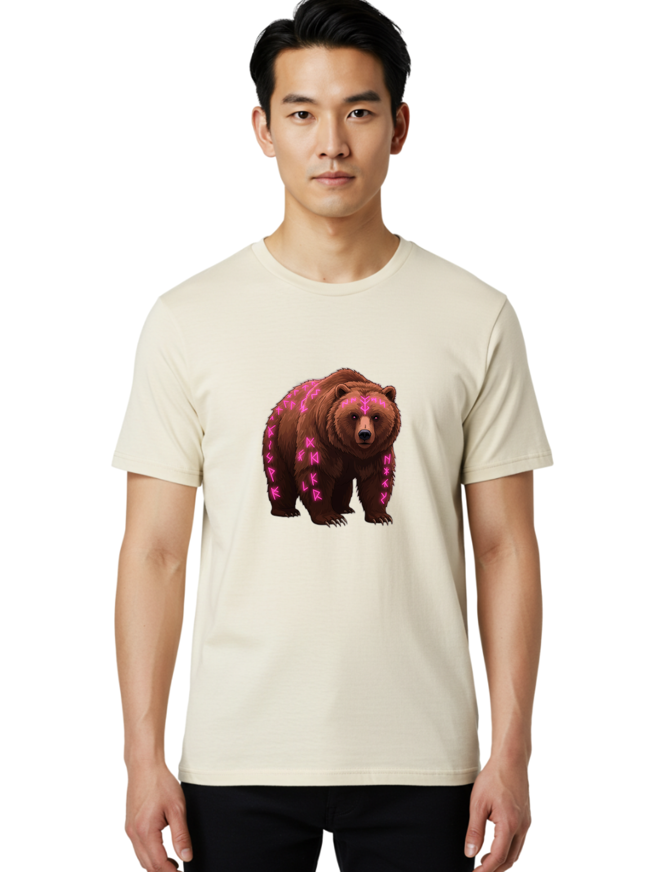 Bear-With-Pink-Symbols Men'S Graphic Tee, 100% Cotton, Comfortable Casual Summer Wear, Machine Washable, Vintage Camera, Old Camera, Antique Camera, Black Camera, Classic Photography, Photography Equipment, Nostalgic Device, Film Camera, Camera Art Bae883