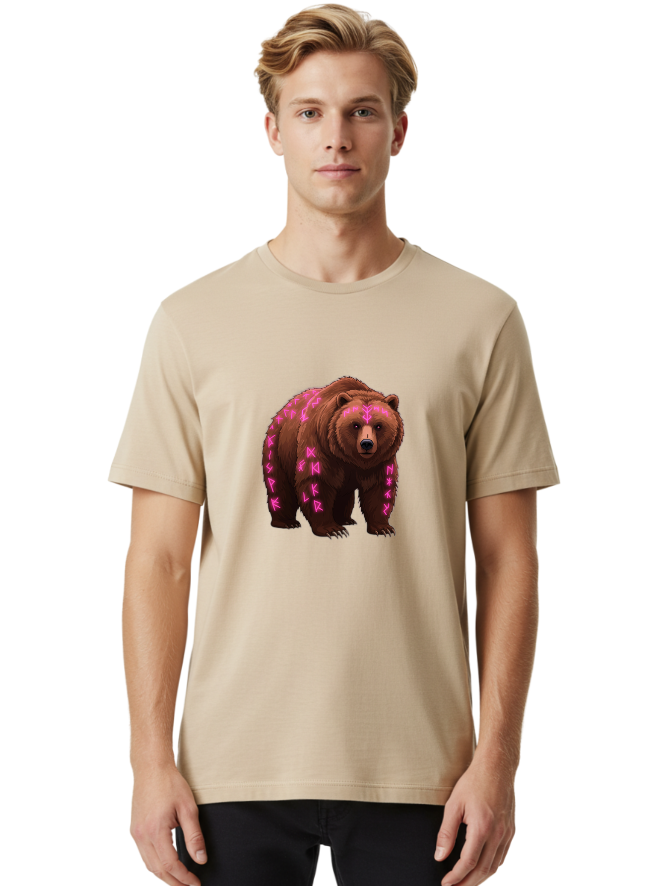Bear-With-Pink-Symbols Men'S Graphic Tee, 100% Cotton, Comfortable Casual Summer Wear, Machine Washable, Vintage Camera, Old Camera, Antique Camera, Black Camera, Classic Photography, Photography Equipment, Nostalgic Device, Film Camera, Camera Art Bae883