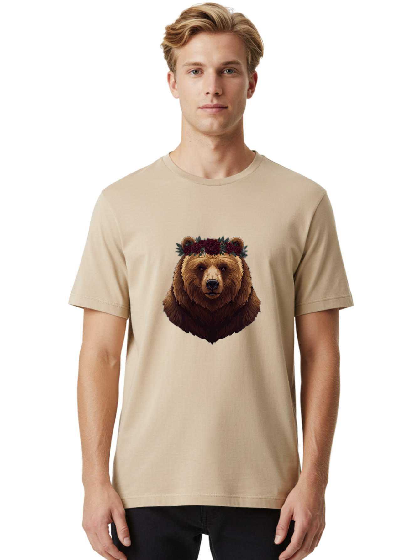 Bear-With-Roses Men'S Graphic Tee, 100% Cotton, Comfortable Casual Summer Wear, Machine Washable, Vintage Camera, Old Camera, Antique Camera, Black Camera, Classic Photography, Photography Equipment, Nostalgic Device, Film Camera, Camera Art Bae884