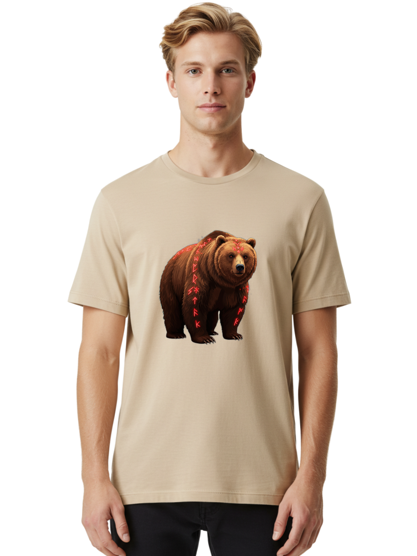 Bear-With-Runic-Symbols Men'S Graphic Tee, 100% Cotton, Comfortable Casual Summer Wear, Machine Washable, Vintage Camera, Old Camera, Antique Camera, Black Camera, Classic Photography, Photography Equipment, Nostalgic Device, Film Camera, Bae885