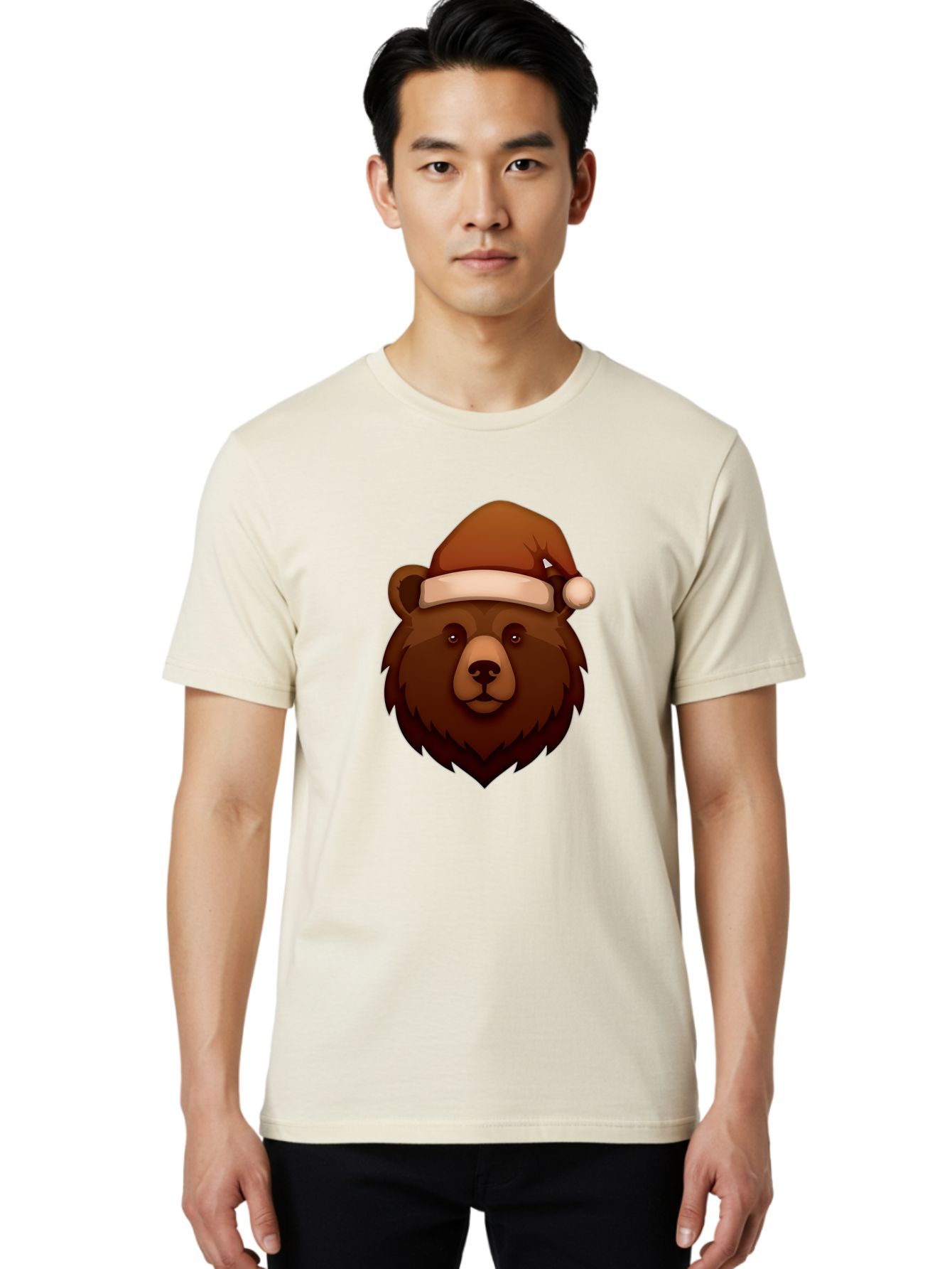 Bear-With-Santa-Hat Men'S Graphic Tee, 100% Cotton, Comfortable Casual Summer Wear, Machine Washable, Vintage Camera, Old Camera, Antique Camera, Black Camera, Classic Photography, Photography Equipment, Nostalgic Device, Film Camera, Camera Art Bae886