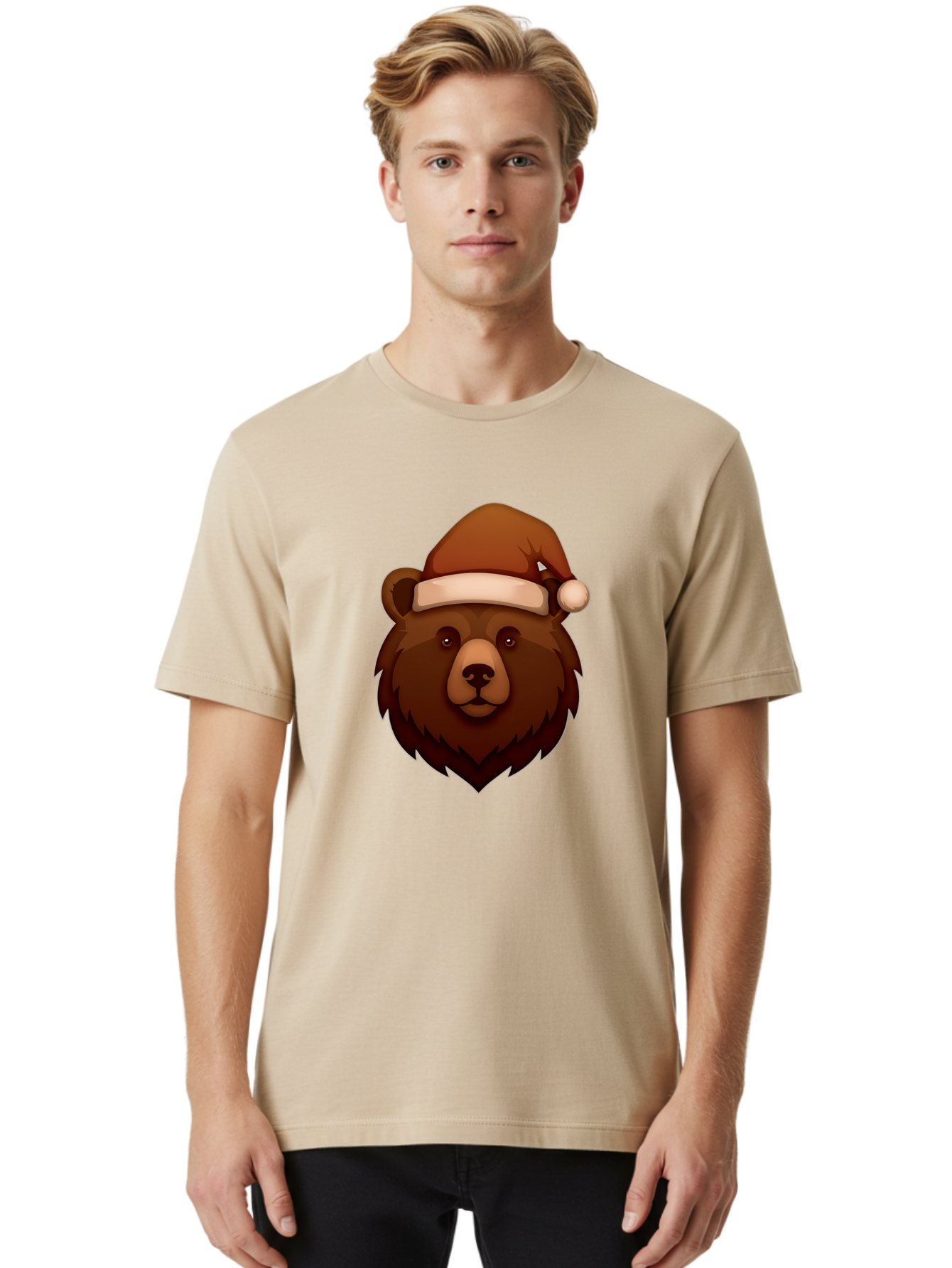 Bear-With-Santa-Hat Men'S Graphic Tee, 100% Cotton, Comfortable Casual Summer Wear, Machine Washable, Vintage Camera, Old Camera, Antique Camera, Black Camera, Classic Photography, Photography Equipment, Nostalgic Device, Film Camera, Camera Art Bae886