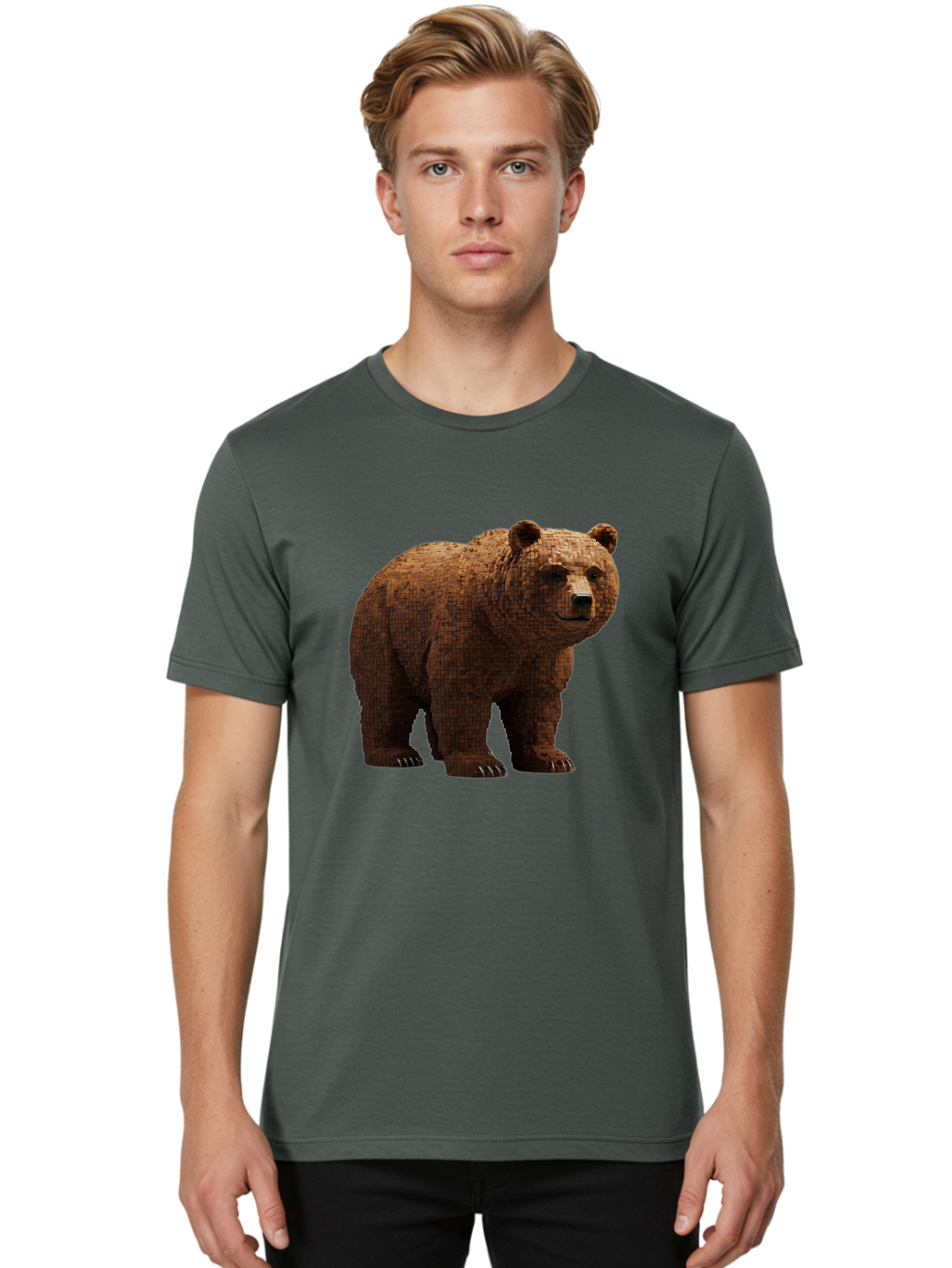 Bear Men'S Graphic Tee, 100% Cotton, Comfortable Casual Summer Wear, Machine Washable, Vintage Camera, Old Camera, Antique Camera, Black Camera, Classic Photography, Photography Equipment, Nostalgic Device, Film Camera, Camera Art Bae888