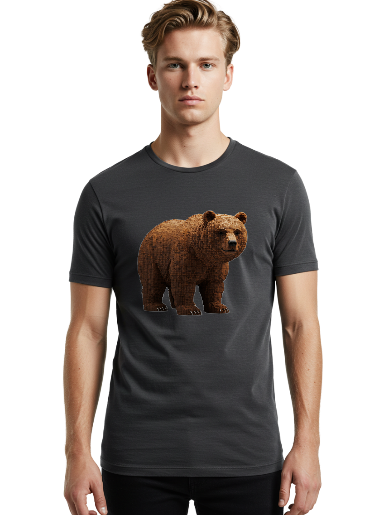 Bear Men'S Graphic Tee, 100% Cotton, Comfortable Casual Summer Wear, Machine Washable, Vintage Camera, Old Camera, Antique Camera, Black Camera, Classic Photography, Photography Equipment, Nostalgic Device, Film Camera, Camera Art Bae888