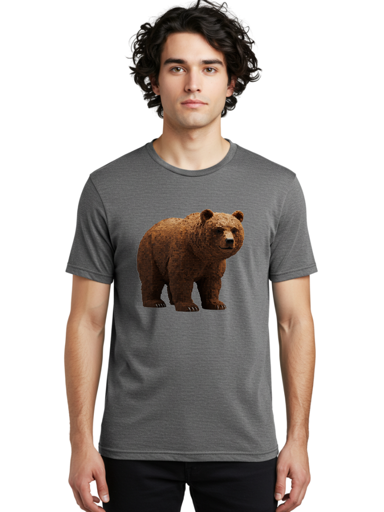 Bear Men'S Graphic Tee, 100% Cotton, Comfortable Casual Summer Wear, Machine Washable, Vintage Camera, Old Camera, Antique Camera, Black Camera, Classic Photography, Photography Equipment, Nostalgic Device, Film Camera, Camera Art Bae888
