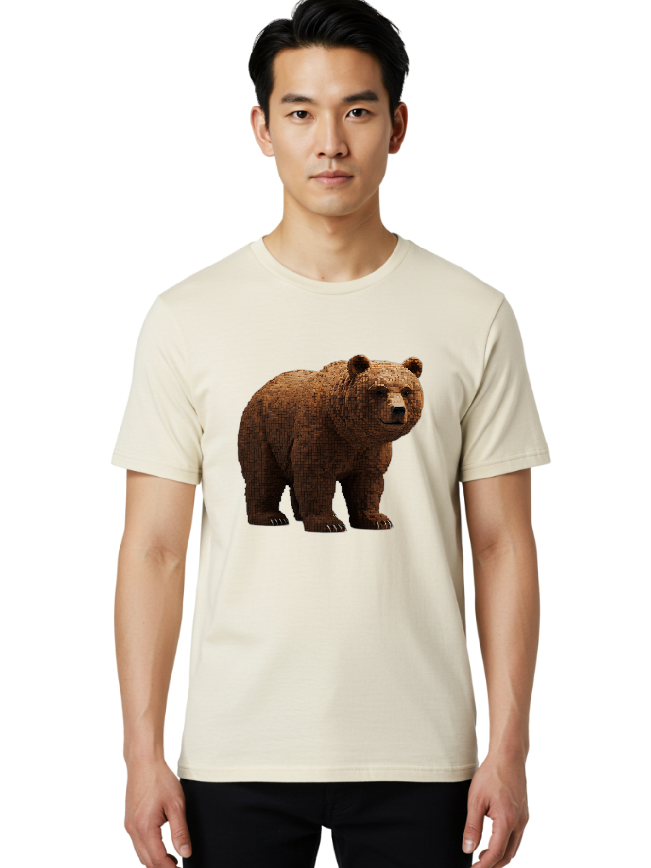 Bear Men'S Graphic Tee, 100% Cotton, Comfortable Casual Summer Wear, Machine Washable, Vintage Camera, Old Camera, Antique Camera, Black Camera, Classic Photography, Photography Equipment, Nostalgic Device, Film Camera, Camera Art Bae888