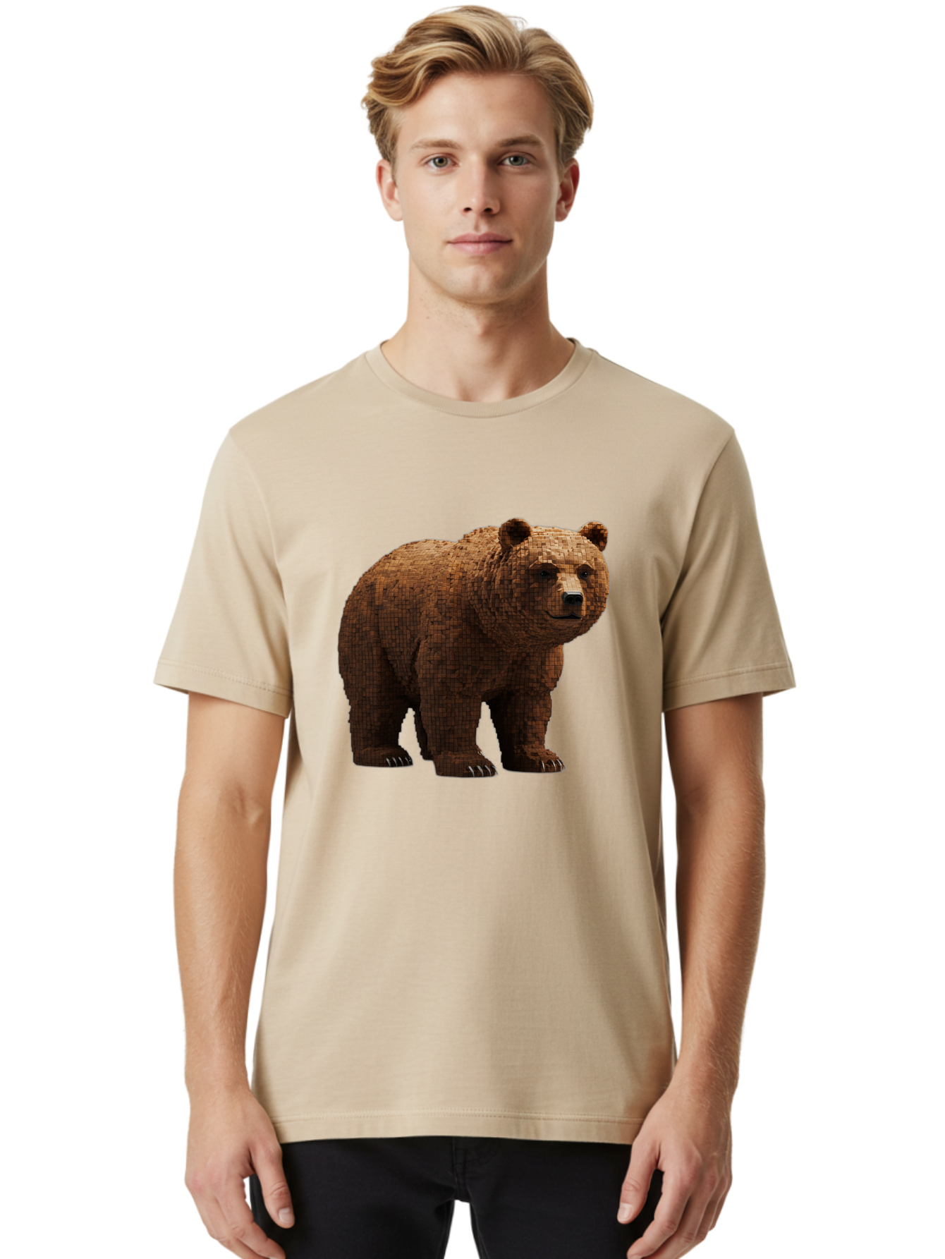 Bear Men'S Graphic Tee, 100% Cotton, Comfortable Casual Summer Wear, Machine Washable, Vintage Camera, Old Camera, Antique Camera, Black Camera, Classic Photography, Photography Equipment, Nostalgic Device, Film Camera, Camera Art Bae888
