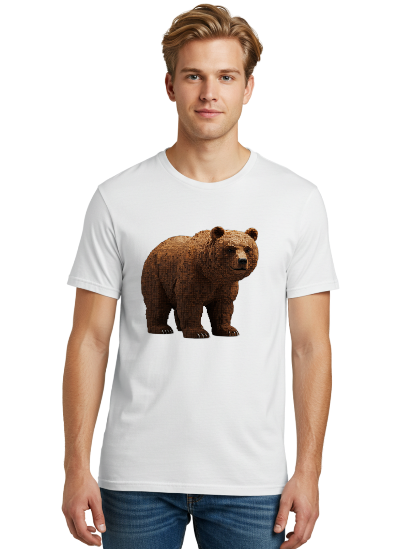 Bear Men'S Graphic Tee, 100% Cotton, Comfortable Casual Summer Wear, Machine Washable, Vintage Camera, Old Camera, Antique Camera, Black Camera, Classic Photography, Photography Equipment, Nostalgic Device, Film Camera, Camera Art Bae888