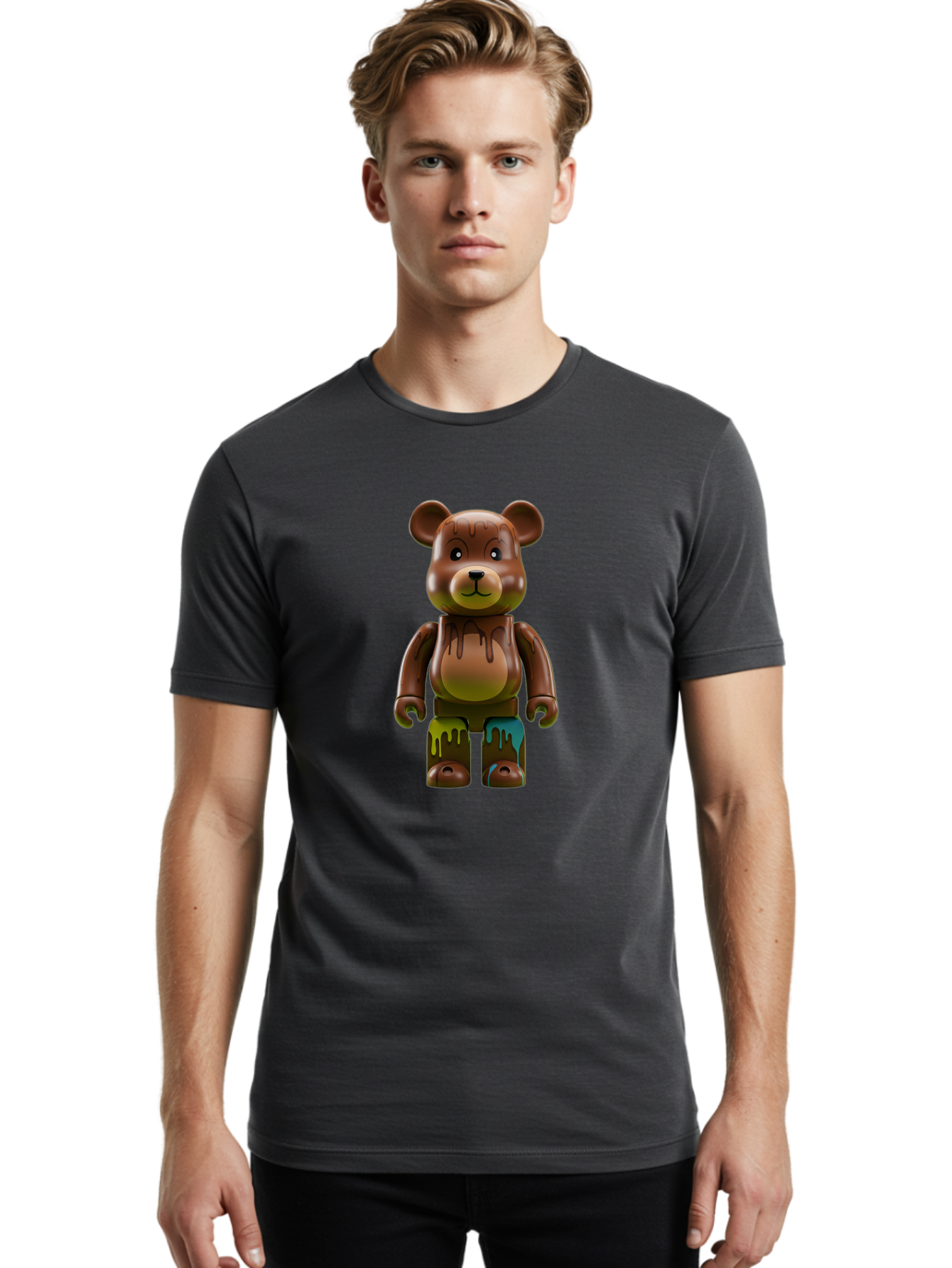 Bearbrick-1 Men'S Graphic Tee, 100% Cotton, Comfortable Casual Summer Wear, Machine Washable, Vintage Camera, Old Camera, Antique Camera, Black Camera, Classic Photography, Photography Equipment, Nostalgic Device, Film Camera, Camera Art Bae889
