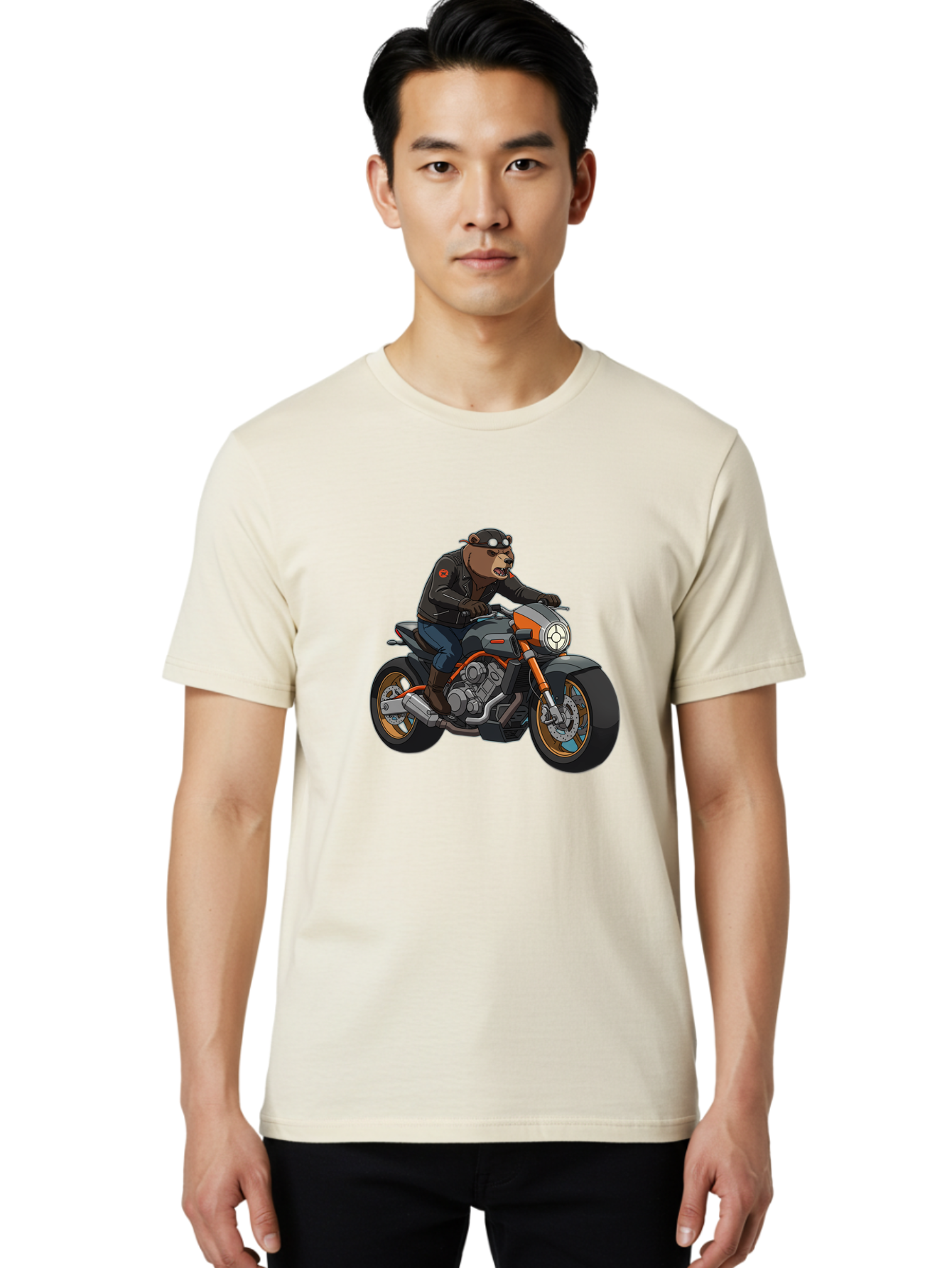 Biker-Bear-1 Men'S Graphic Tee, 100% Cotton, Comfortable Casual Summer Wear, Machine Washable, Vintage Camera, Old Camera, Antique Camera, Black Camera, Classic Photography, Photography Equipment, Nostalgic Device, Film Camera, Camera Art Bae892