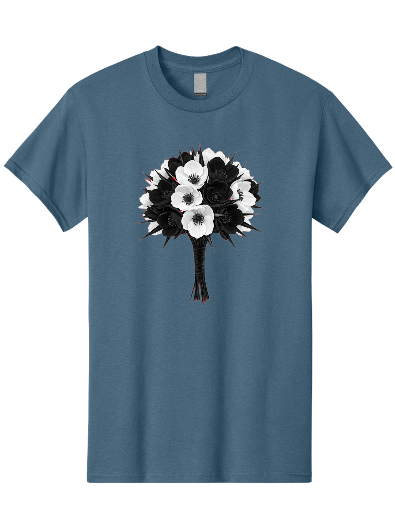 Black-And-White-Anemone-Bouquet Men'S Graphic Tee, 100% Cotton, Comfortable Casual Summer Wear, Machine Washable, Vintage Camera, Old Camera, Antique Camera, Black Camera, Classic Photography, Photography Equipment, Nostalgic Device, Bae895