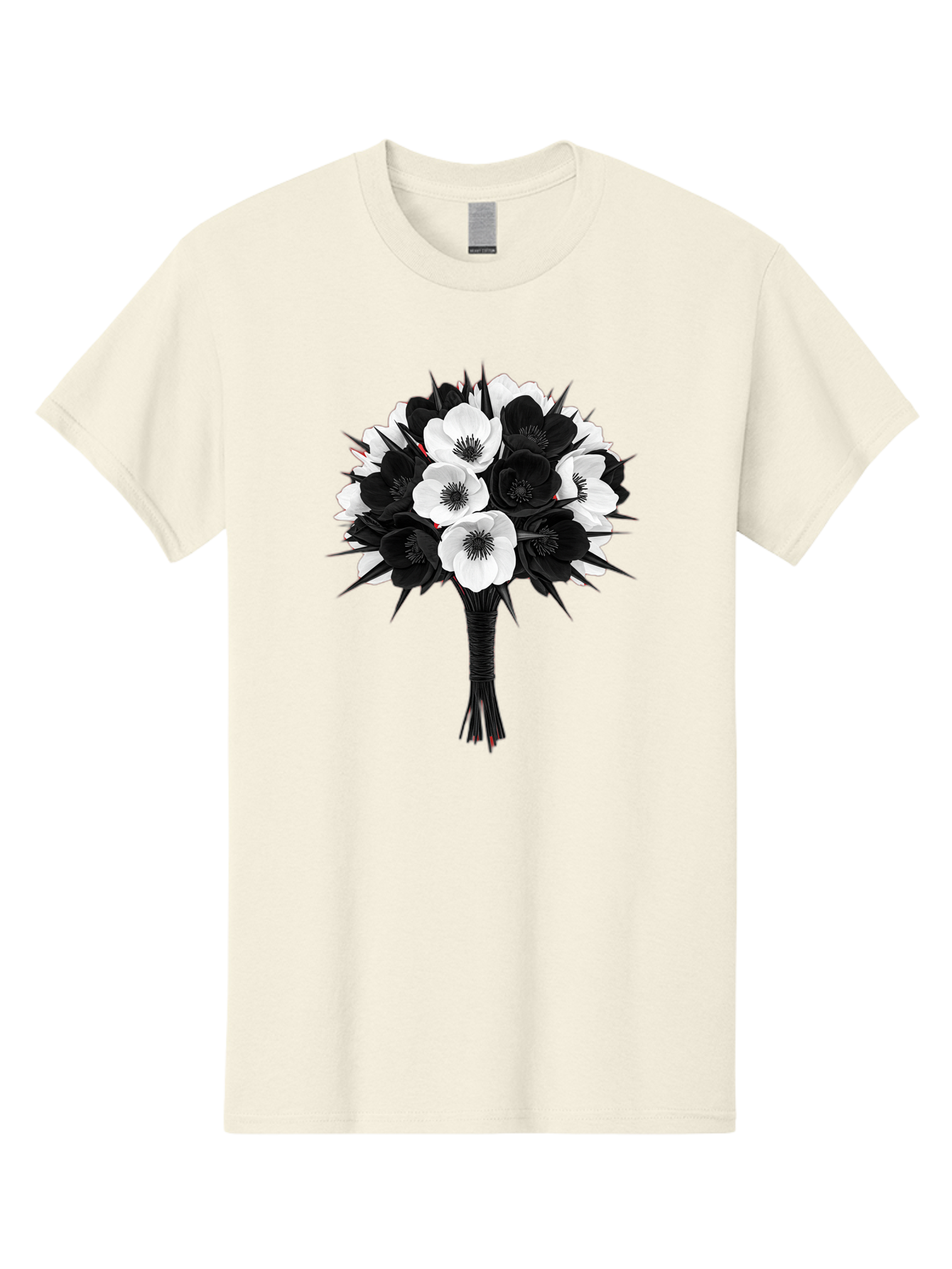 Black-And-White-Anemone-Bouquet Men'S Graphic Tee, 100% Cotton, Comfortable Casual Summer Wear, Machine Washable, Vintage Camera, Old Camera, Antique Camera, Black Camera, Classic Photography, Photography Equipment, Nostalgic Device, Bae895