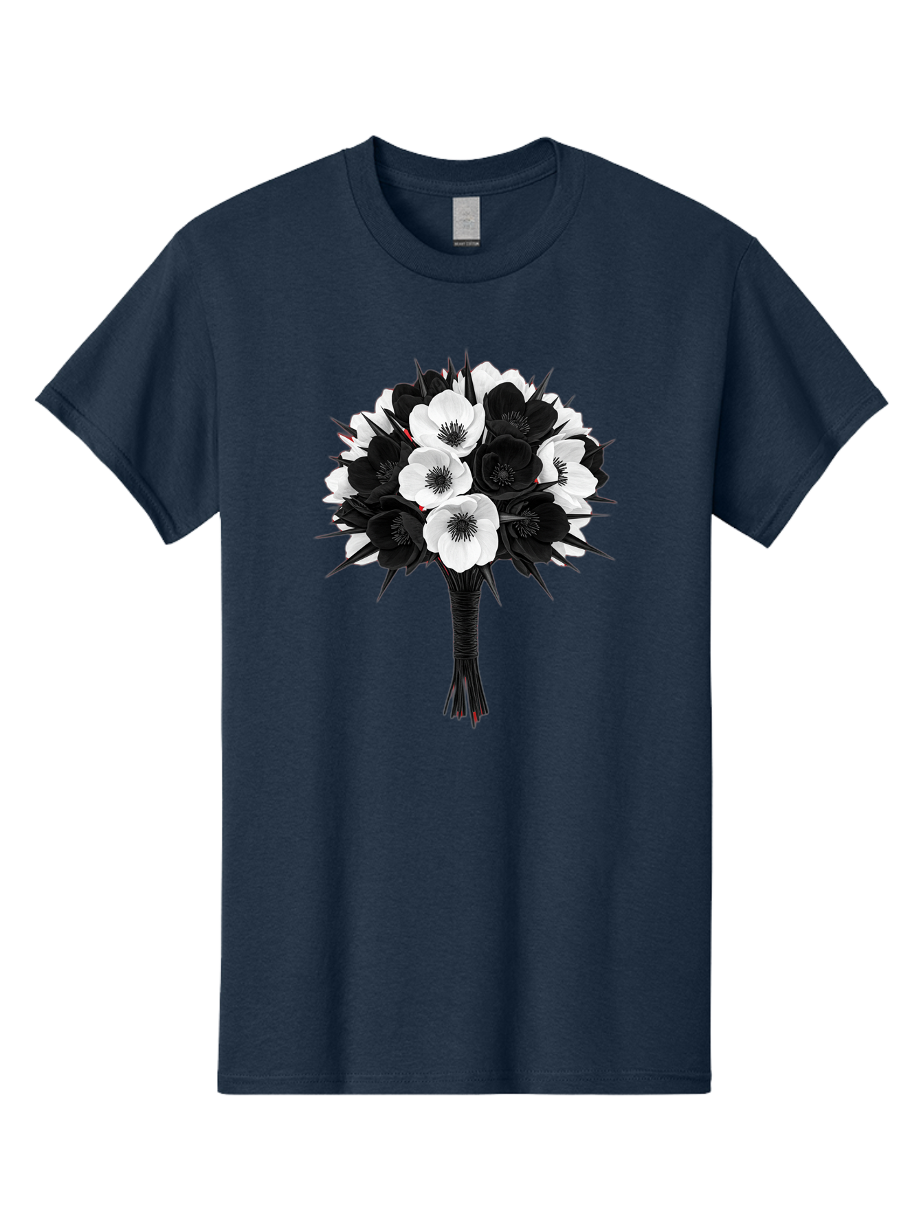 Black-And-White-Anemone-Bouquet Men'S Graphic Tee, 100% Cotton, Comfortable Casual Summer Wear, Machine Washable, Vintage Camera, Old Camera, Antique Camera, Black Camera, Classic Photography, Photography Equipment, Nostalgic Device, Bae895