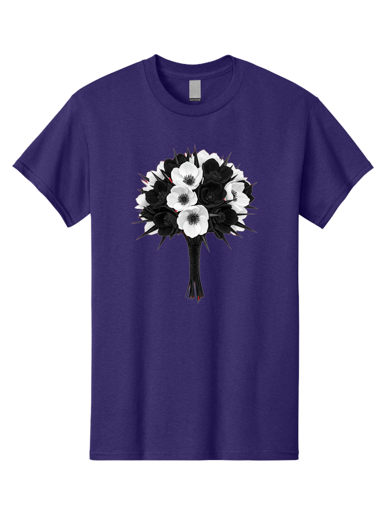 Black-And-White-Anemone-Bouquet Men'S Graphic Tee, 100% Cotton, Comfortable Casual Summer Wear, Machine Washable, Vintage Camera, Old Camera, Antique Camera, Black Camera, Classic Photography, Photography Equipment, Nostalgic Device, Bae895