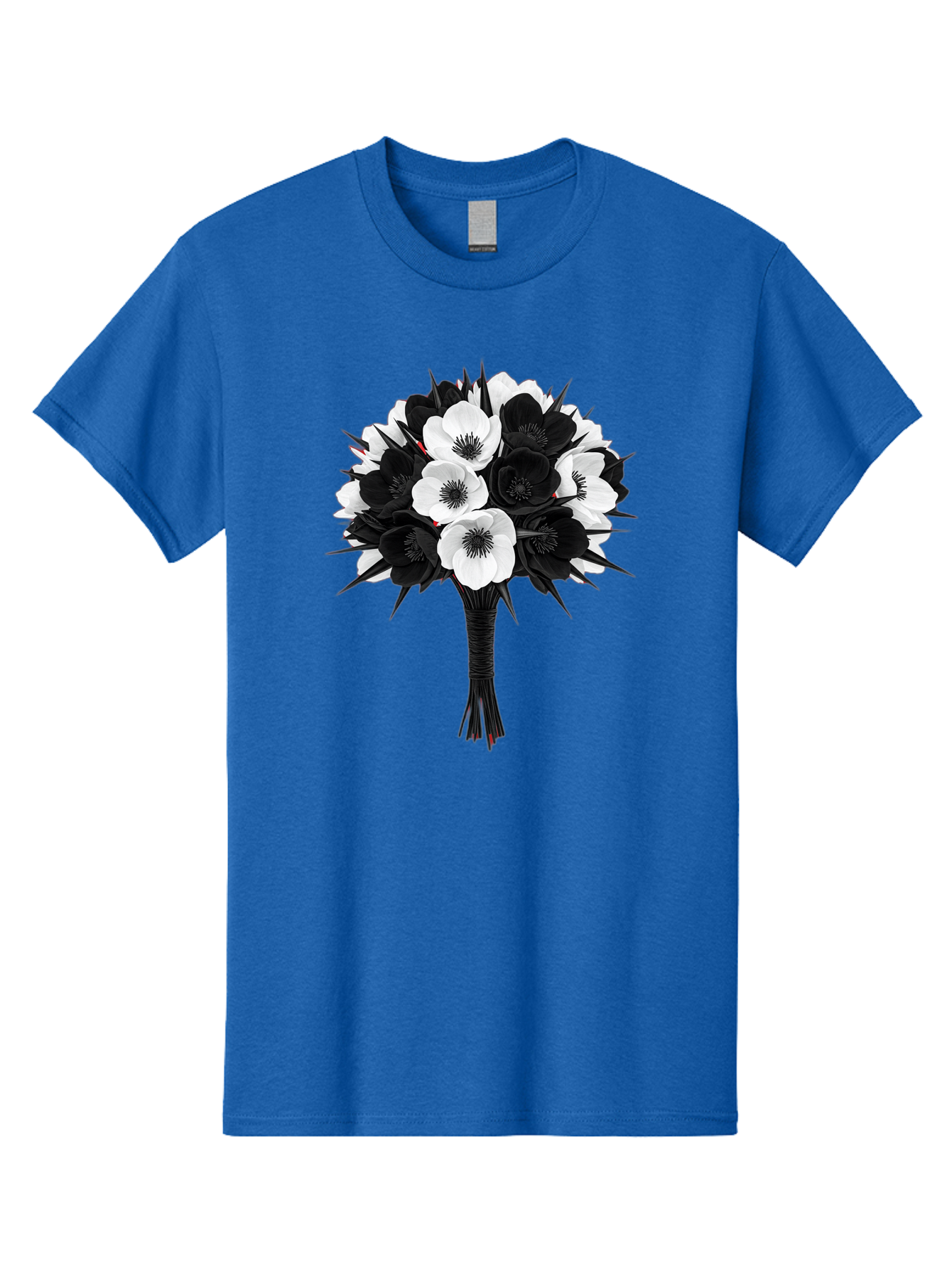 Black-And-White-Anemone-Bouquet Men'S Graphic Tee, 100% Cotton, Comfortable Casual Summer Wear, Machine Washable, Vintage Camera, Old Camera, Antique Camera, Black Camera, Classic Photography, Photography Equipment, Nostalgic Device, Bae895