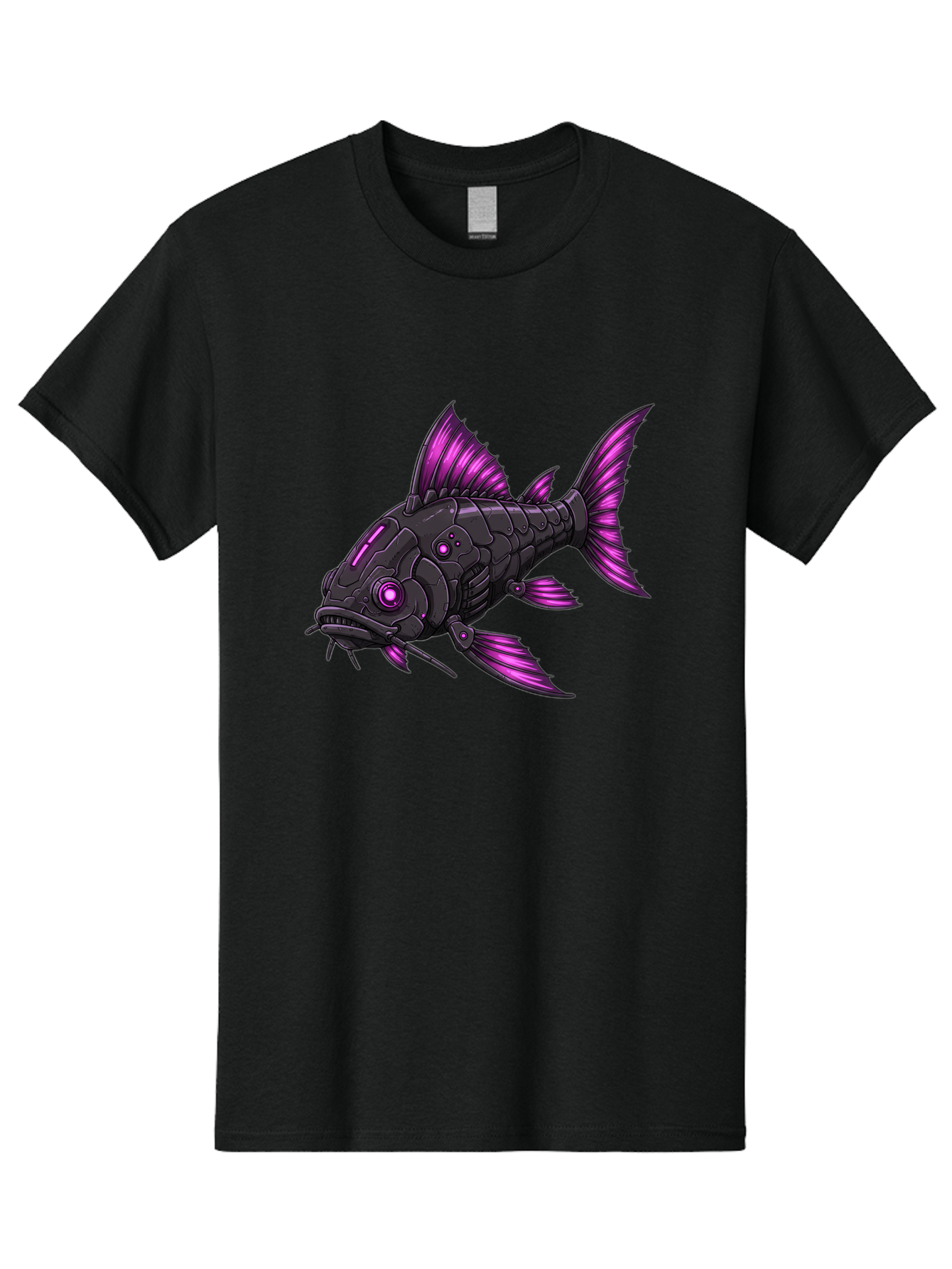Black-Fish-With-Purple-Fins Men'S Graphic Tee, 100% Cotton, Comfortable Casual Summer Wear, Machine Washable, Vintage Camera, Old Camera, Antique Camera, Black Camera, Classic Photography, Photography Equipment, Nostalgic Device, Film Camera, Bae896