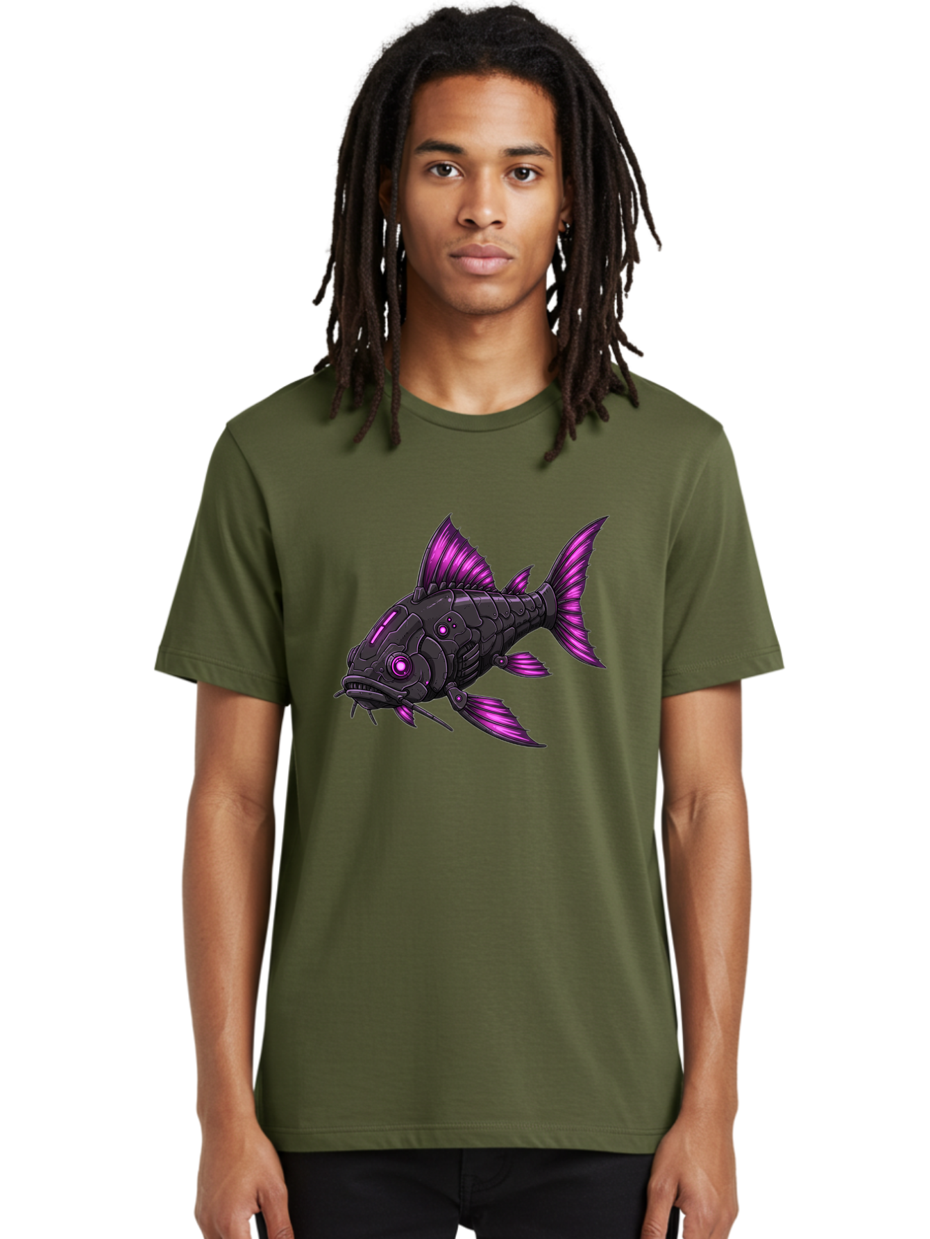 Black-Fish-With-Purple-Fins Men'S Graphic Tee, 100% Cotton, Comfortable Casual Summer Wear, Machine Washable, Vintage Camera, Old Camera, Antique Camera, Black Camera, Classic Photography, Photography Equipment, Nostalgic Device, Film Camera, Bae896
