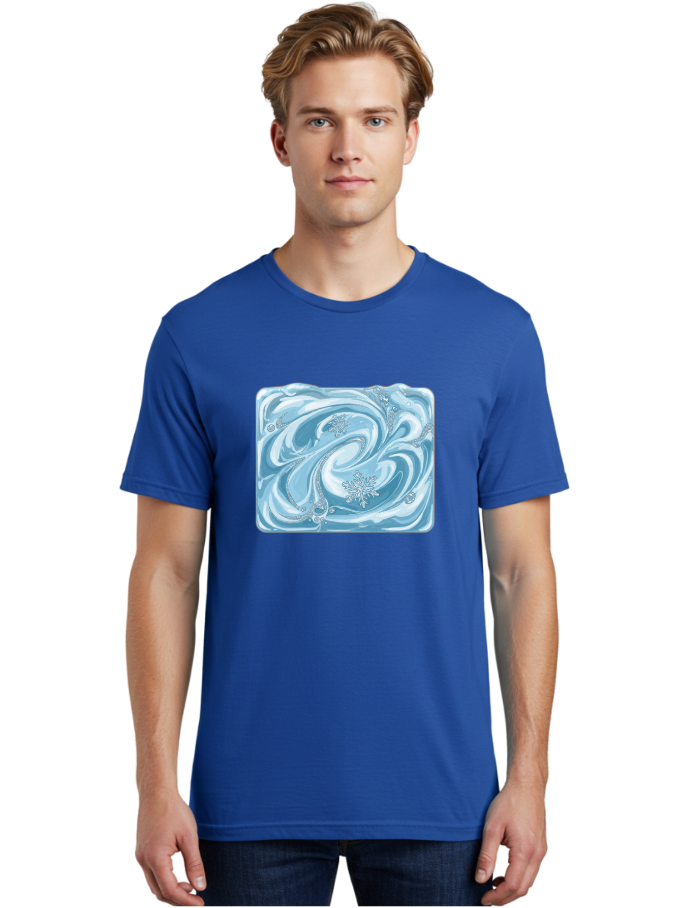 Blue-Swirl-Snowflakes Men'S Graphic Tee, 100% Cotton, Comfortable Casual Summer Wear, Machine Washable, Vintage Camera, Old Camera, Antique Camera, Black Camera, Classic Photography, Photography Equipment, Nostalgic Device, Film Camera, Camera Art Bae898