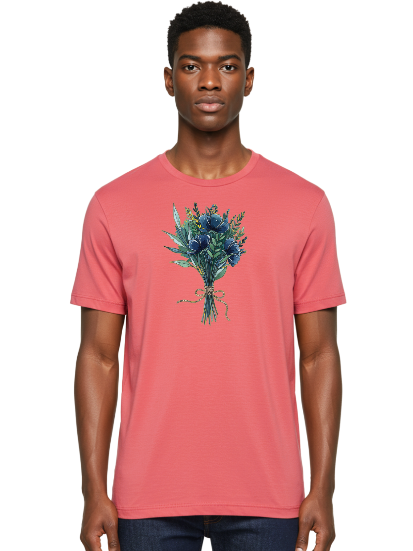Bouquet-Of-Blue-Flowers Men'S Graphic Tee, 100% Cotton, Comfortable Casual Summer Wear, Machine Washable, Vintage Camera, Old Camera, Antique Camera, Black Camera, Classic Photography, Photography Equipment, Nostalgic Device, Film Camera, Bae901