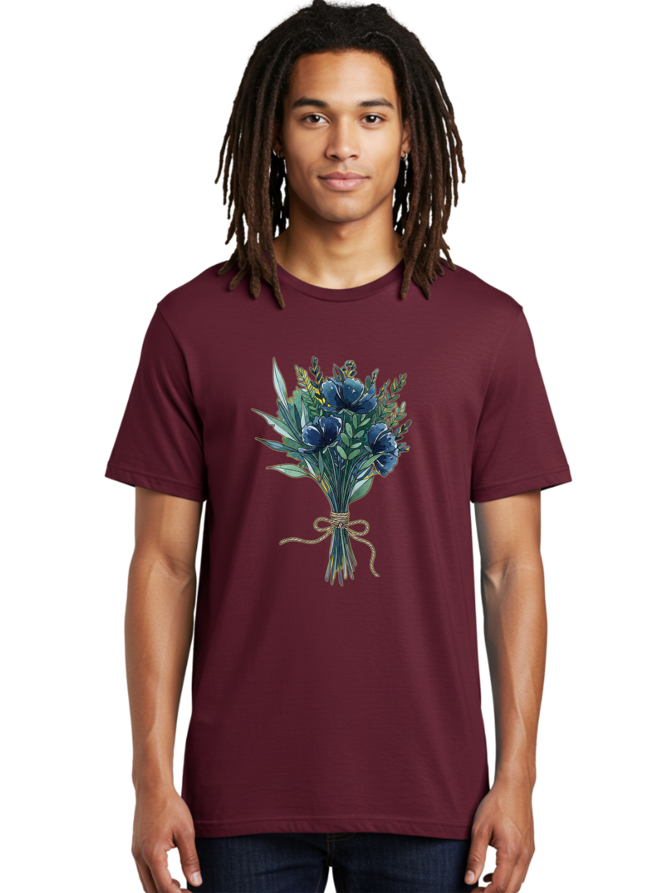 Bouquet-Of-Blue-Flowers Men'S Graphic Tee, 100% Cotton, Comfortable Casual Summer Wear, Machine Washable, Vintage Camera, Old Camera, Antique Camera, Black Camera, Classic Photography, Photography Equipment, Nostalgic Device, Film Camera, Bae901