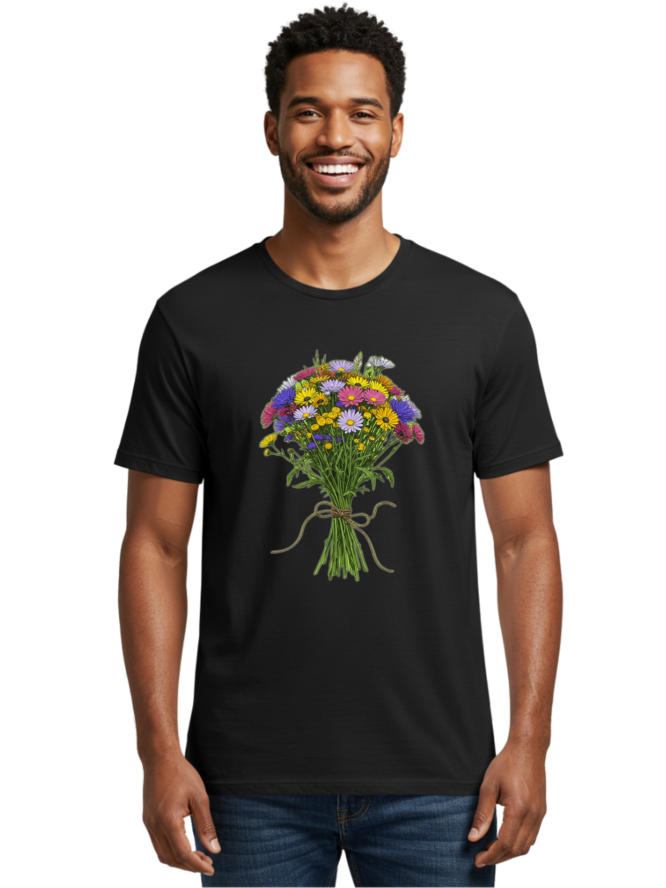Bouquet-Of-Daisies Men'S Graphic Tee, 100% Cotton, Comfortable Casual Summer Wear, Machine Washable, Vintage Camera, Old Camera, Antique Camera, Black Camera, Classic Photography, Photography Equipment, Nostalgic Device, Film Camera, Bae902