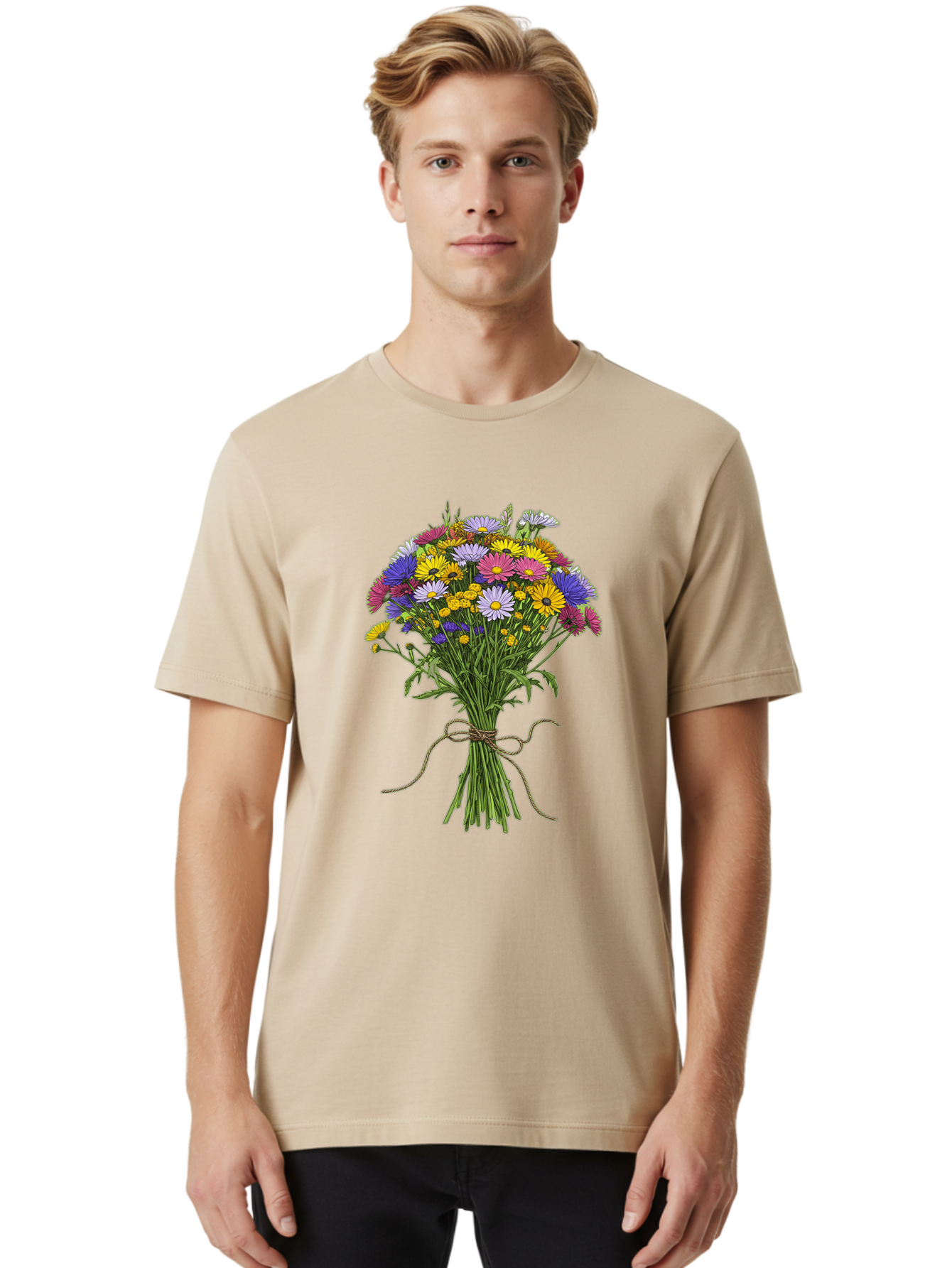 Bouquet-Of-Daisies Men'S Graphic Tee, 100% Cotton, Comfortable Casual Summer Wear, Machine Washable, Vintage Camera, Old Camera, Antique Camera, Black Camera, Classic Photography, Photography Equipment, Nostalgic Device, Film Camera, Bae902