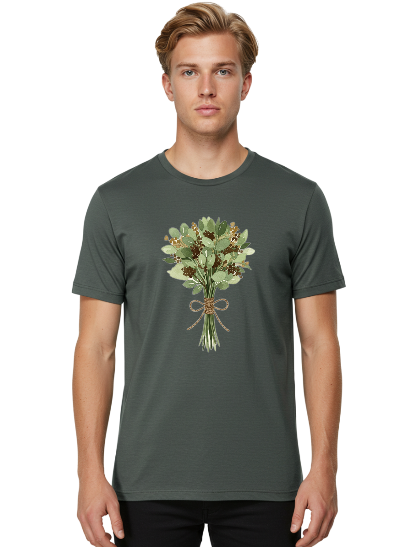 Bouquet-Of-Leaves-And-Berries Men'S Graphic Tee, 100% Cotton, Comfortable Casual Summer Wear, Machine Washable, Vintage Camera, Old Camera, Antique Camera, Black Camera, Classic Photography, Photography Equipment, Nostalgic Device, Bae903