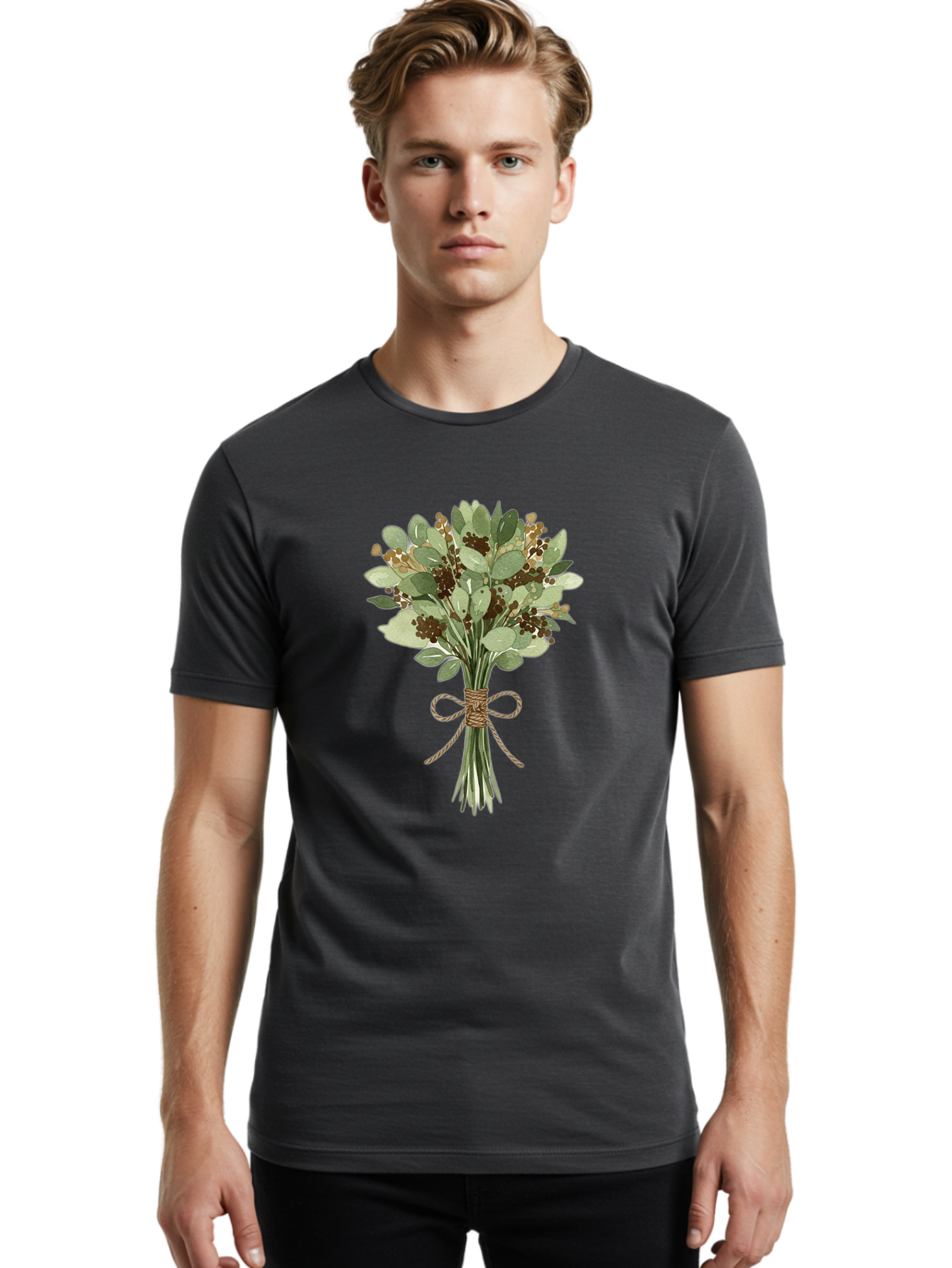 Bouquet-Of-Leaves-And-Berries Men'S Graphic Tee, 100% Cotton, Comfortable Casual Summer Wear, Machine Washable, Vintage Camera, Old Camera, Antique Camera, Black Camera, Classic Photography, Photography Equipment, Nostalgic Device, Bae903