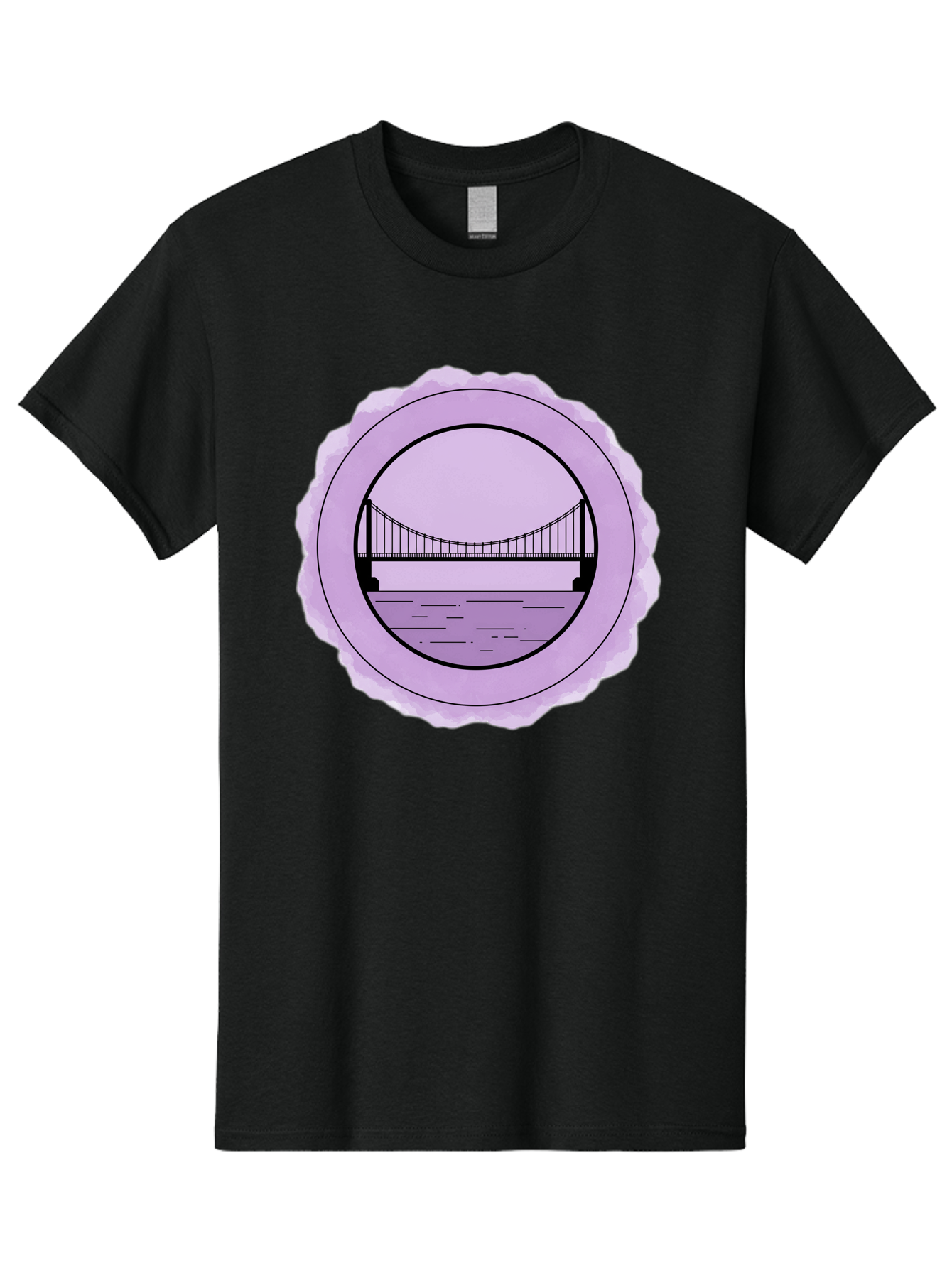 Bridge-Illustration Men'S Graphic Tee, 100% Cotton, Comfortable Casual Summer Wear, Machine Washable, Vintage Camera, Old Camera, Antique Camera, Black Camera, Classic Photography, Photography Equipment, Nostalgic Device, Film Camera, Bae905