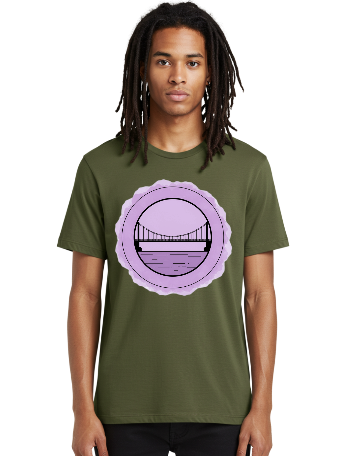 Bridge-Illustration Men'S Graphic Tee, 100% Cotton, Comfortable Casual Summer Wear, Machine Washable, Vintage Camera, Old Camera, Antique Camera, Black Camera, Classic Photography, Photography Equipment, Nostalgic Device, Film Camera, Bae905