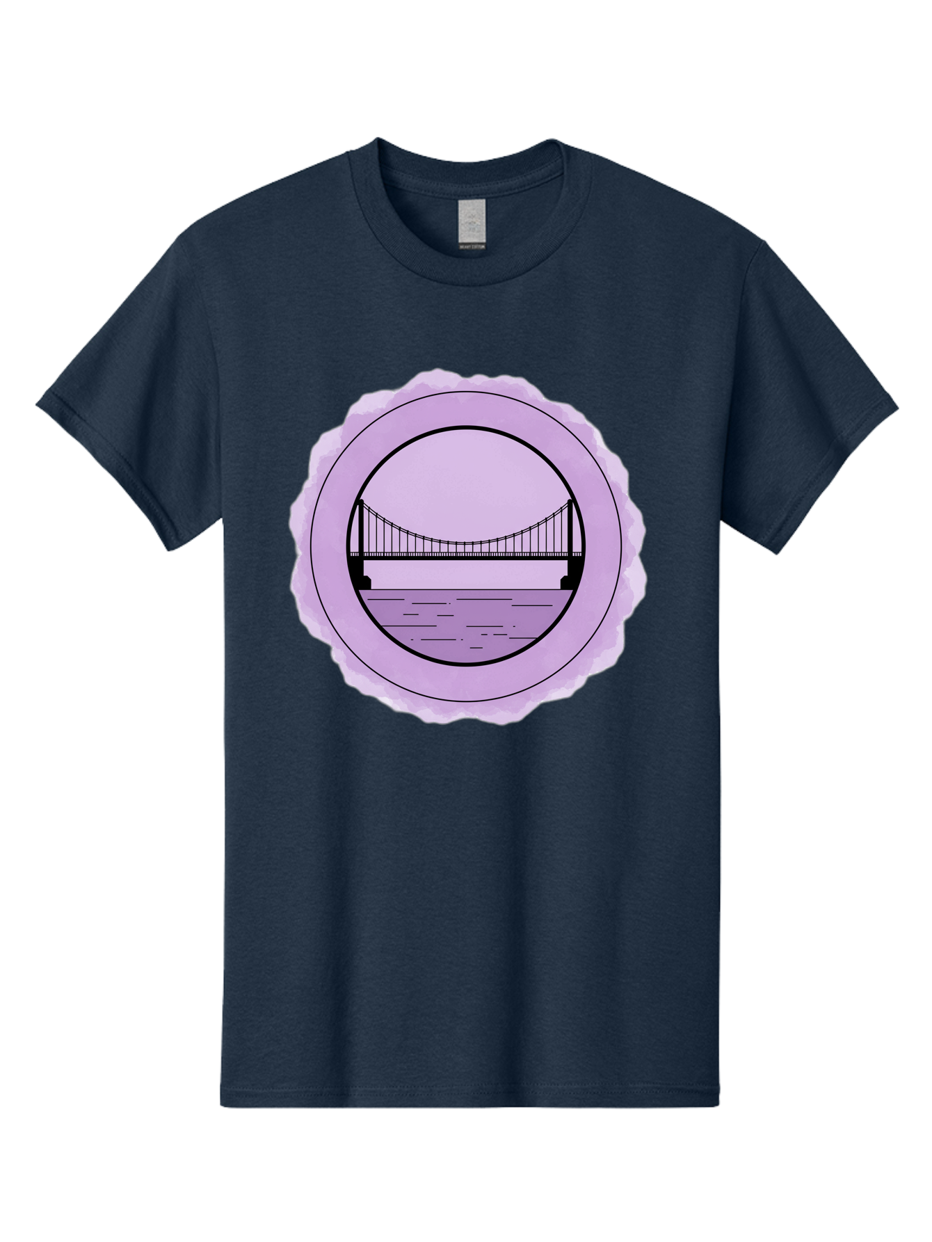 Bridge-Illustration Men'S Graphic Tee, 100% Cotton, Comfortable Casual Summer Wear, Machine Washable, Vintage Camera, Old Camera, Antique Camera, Black Camera, Classic Photography, Photography Equipment, Nostalgic Device, Film Camera, Bae905