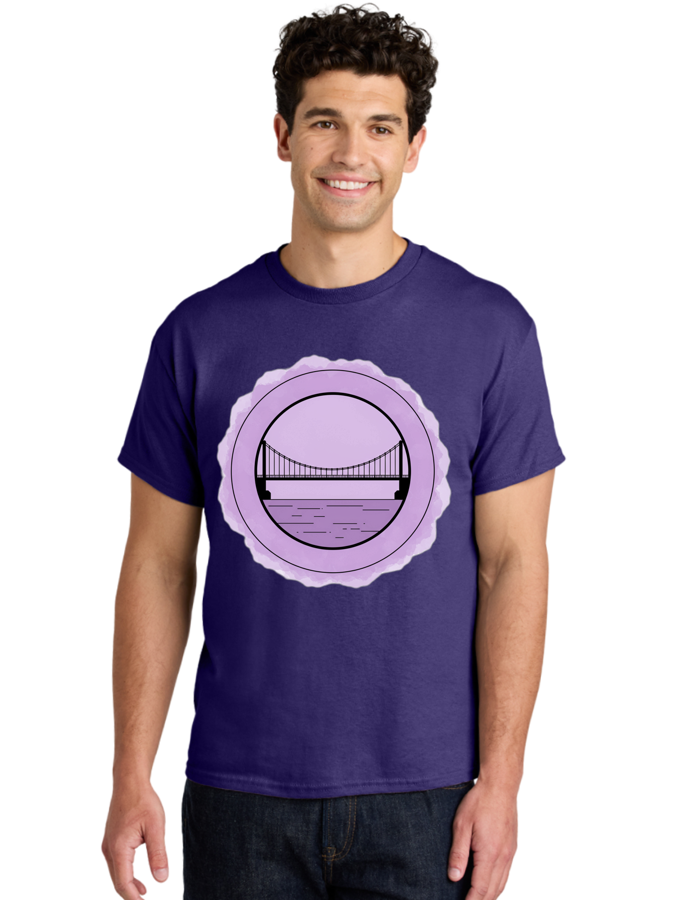 Bridge-Illustration Men'S Graphic Tee, 100% Cotton, Comfortable Casual Summer Wear, Machine Washable, Vintage Camera, Old Camera, Antique Camera, Black Camera, Classic Photography, Photography Equipment, Nostalgic Device, Film Camera, Bae905