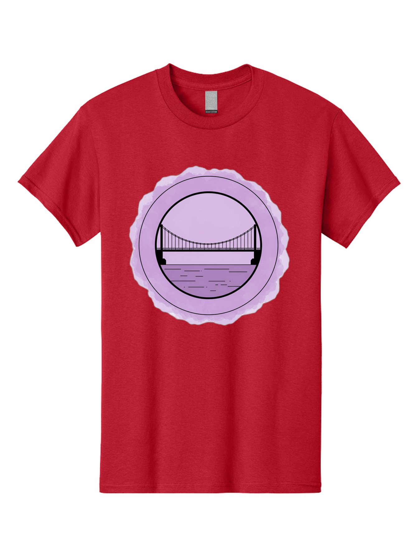 Bridge-Illustration Men'S Graphic Tee, 100% Cotton, Comfortable Casual Summer Wear, Machine Washable, Vintage Camera, Old Camera, Antique Camera, Black Camera, Classic Photography, Photography Equipment, Nostalgic Device, Film Camera, Bae905