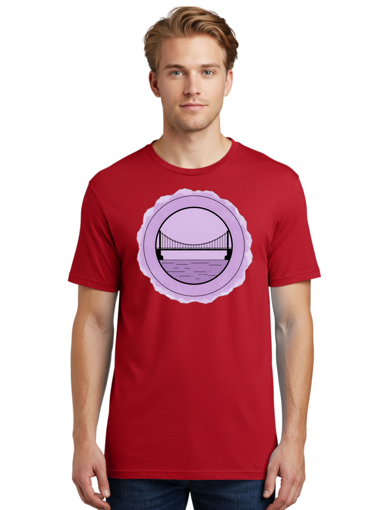 Bridge-Illustration Men'S Graphic Tee, 100% Cotton, Comfortable Casual Summer Wear, Machine Washable, Vintage Camera, Old Camera, Antique Camera, Black Camera, Classic Photography, Photography Equipment, Nostalgic Device, Film Camera, Bae905