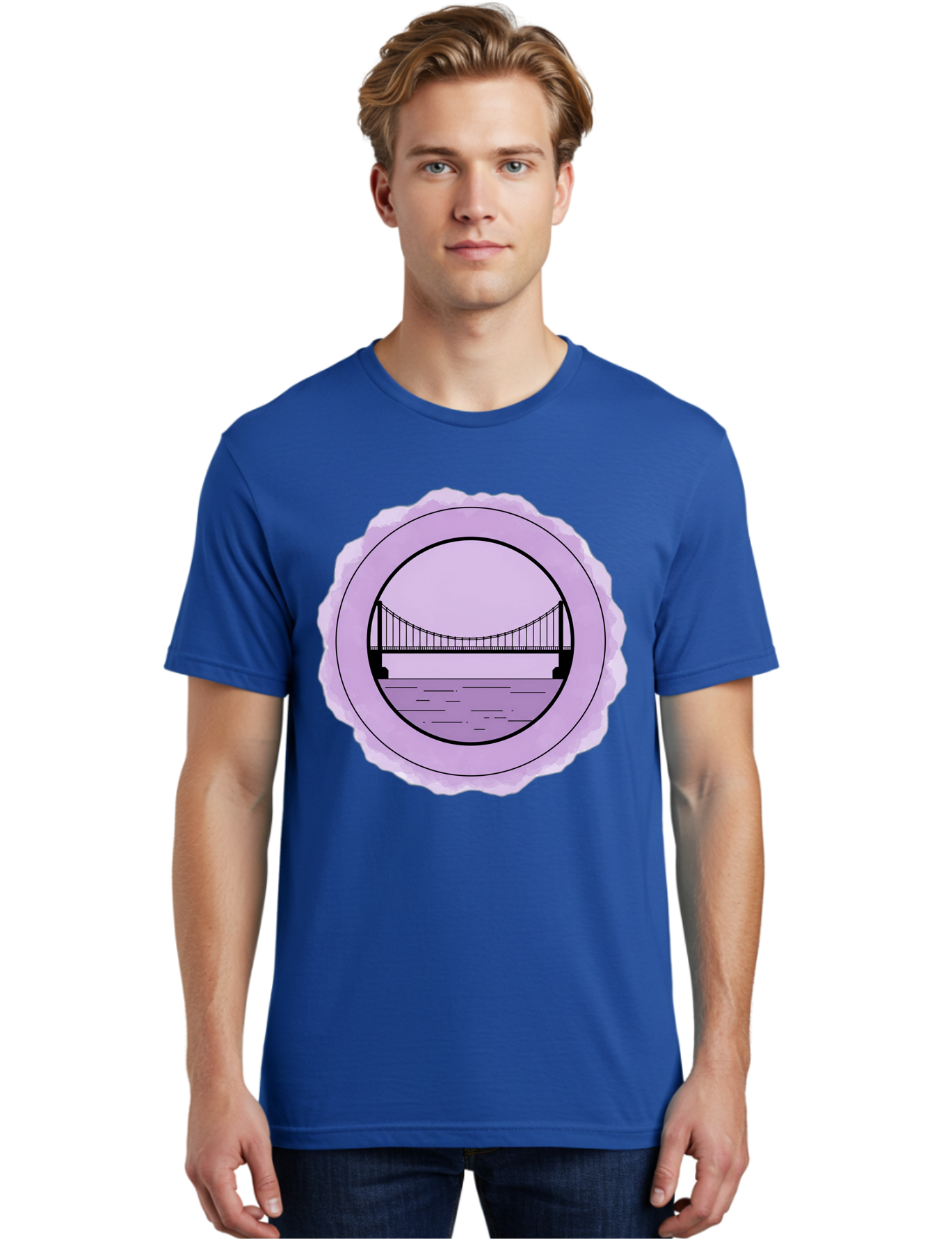 Bridge-Illustration Men'S Graphic Tee, 100% Cotton, Comfortable Casual Summer Wear, Machine Washable, Vintage Camera, Old Camera, Antique Camera, Black Camera, Classic Photography, Photography Equipment, Nostalgic Device, Film Camera, Bae905